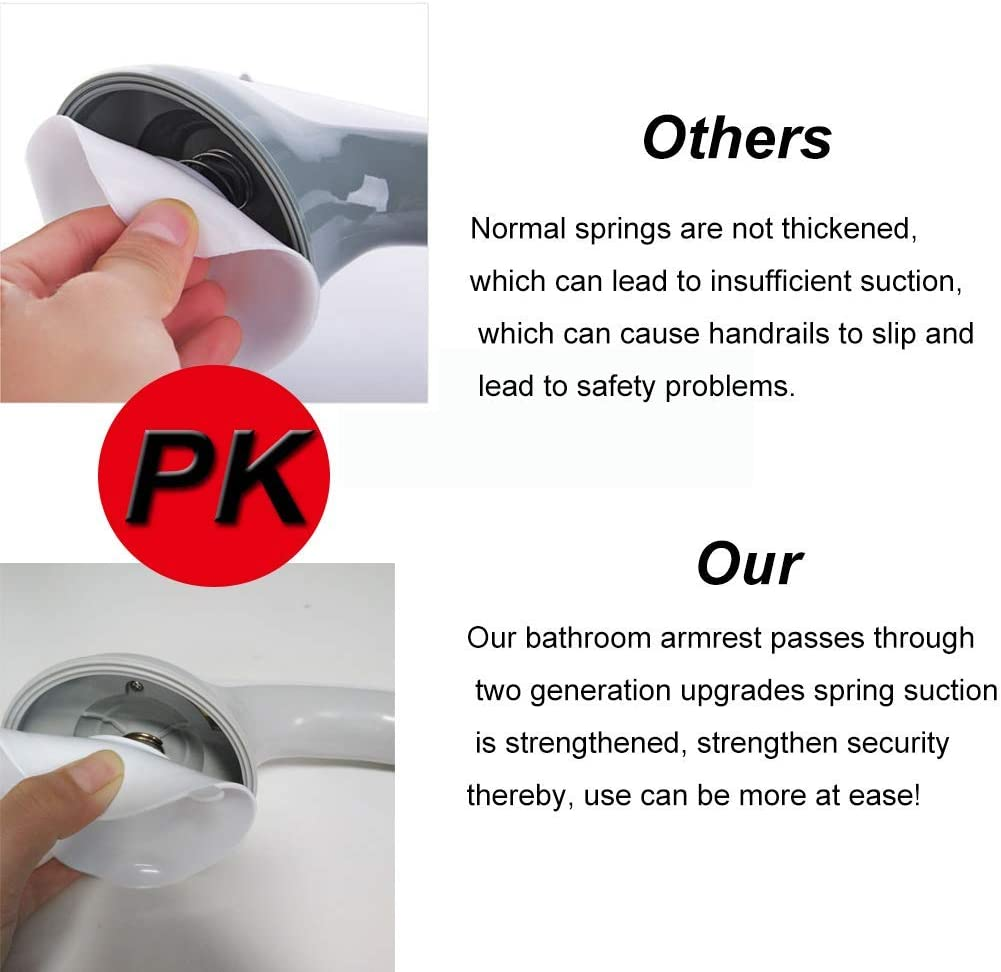 Reddreamer Suction Grab Bar, Portable Shower Suction Handle Bar Support Safety Grip Grab Bathtub Handle with Strong Hold Suction Cup Fitting and Rapid Release for Bathroom, Children and Elderly image number 5