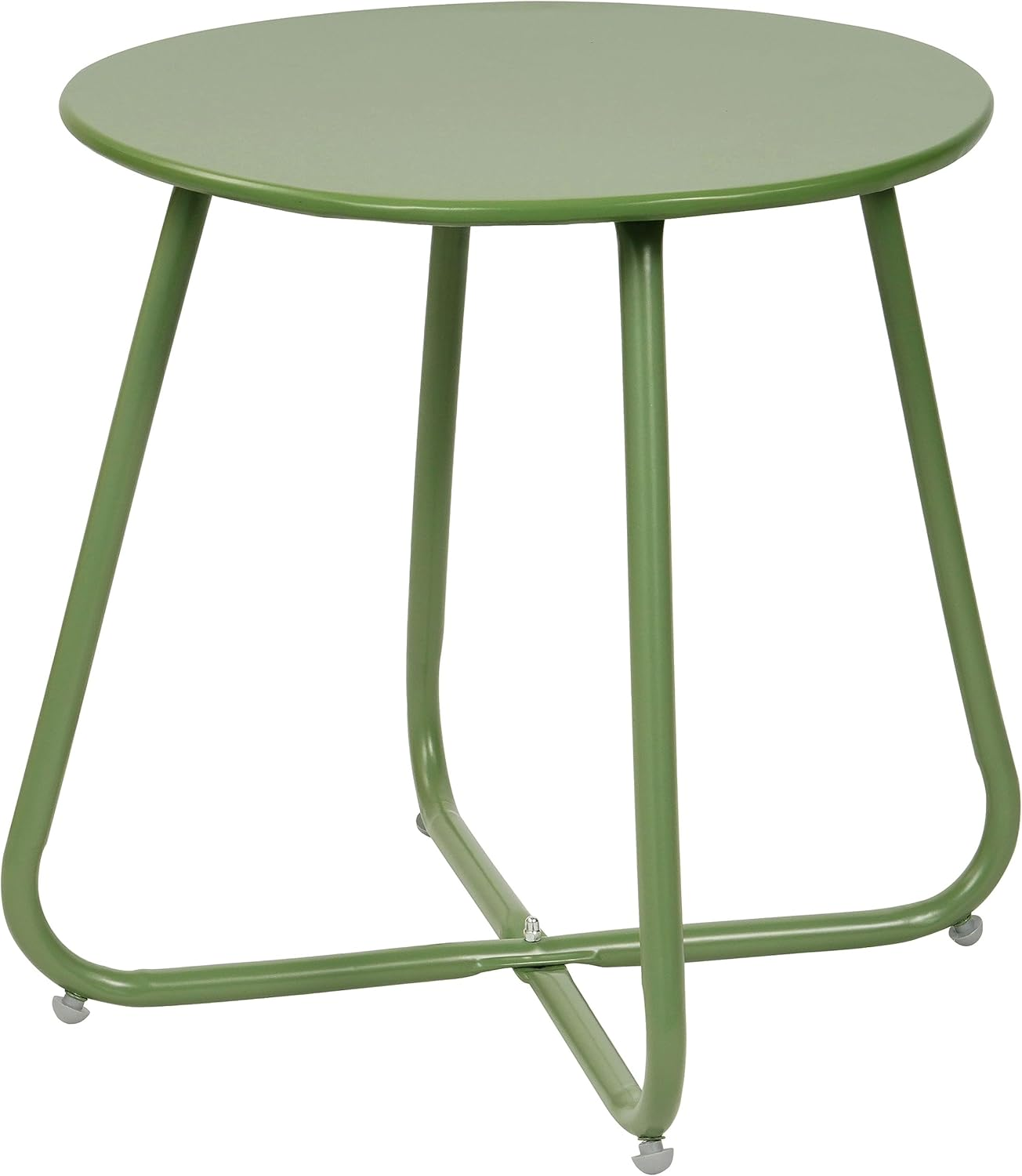 Elevon Weather Resistant Outdoor 17.5&rdquo; round End Accent Table for Bistro Balcony, Yellow