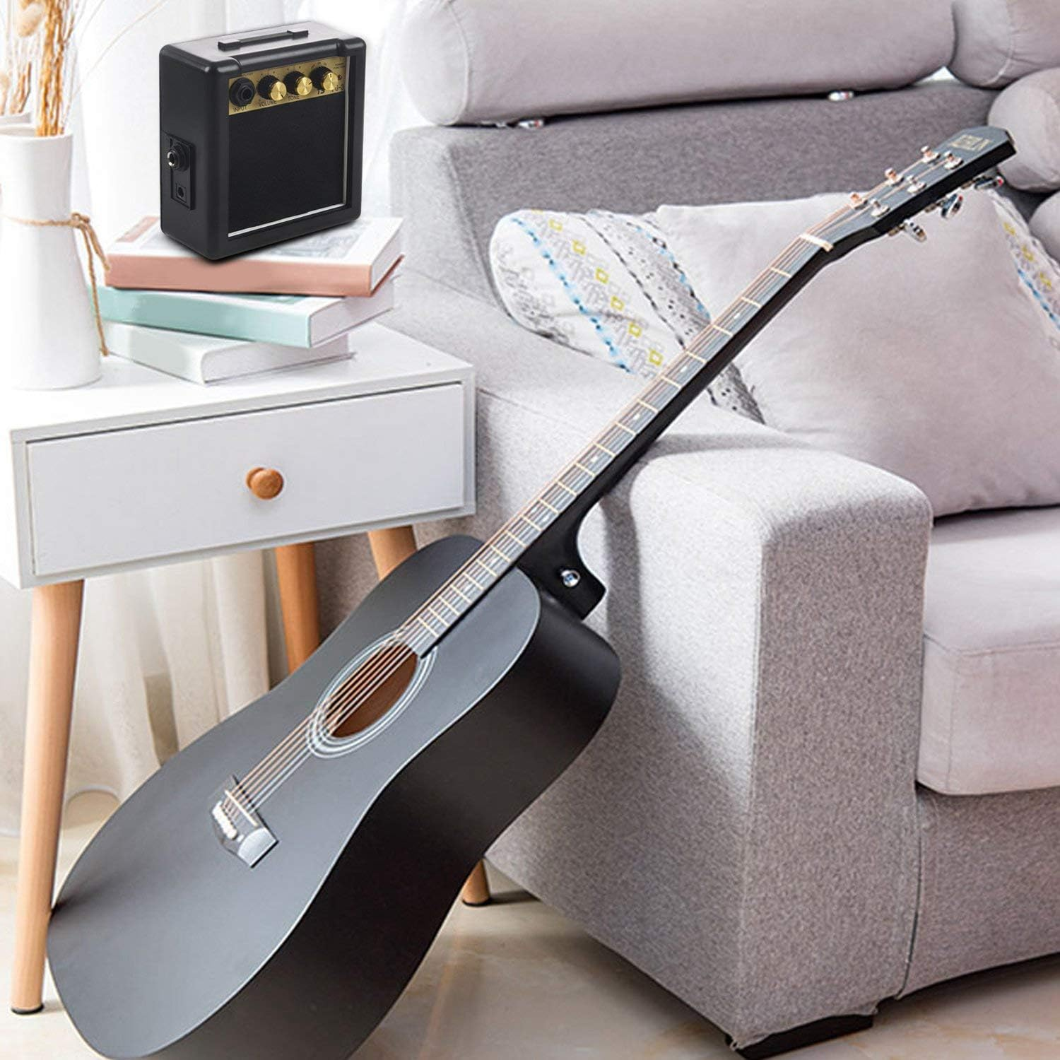 Portable Mini Guitar Bass Amplifier Guitarra AMP 5W Speaker Clip-On Guitar Parts Accessories for Acoustic Electric Guitar PG-3 image number 5