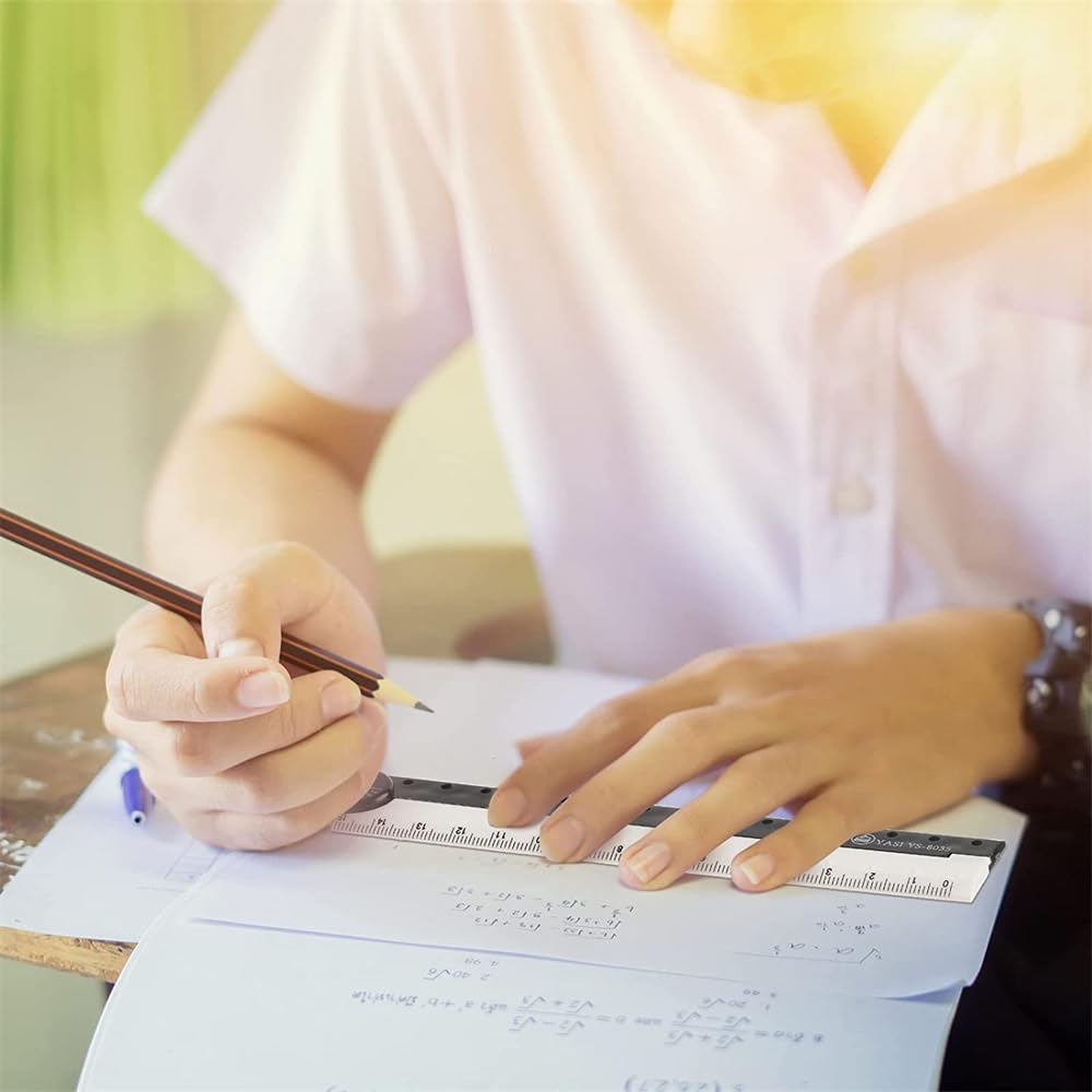 JOWILIN 12 Inch Folding Ruler, 4 Pcs Acrylic Ruler, Angle Measurement Ruler, Flexible Adjustable Folding Ruler, Geometry Measuring Ruler for Measuring and Drawing Tools image number 6