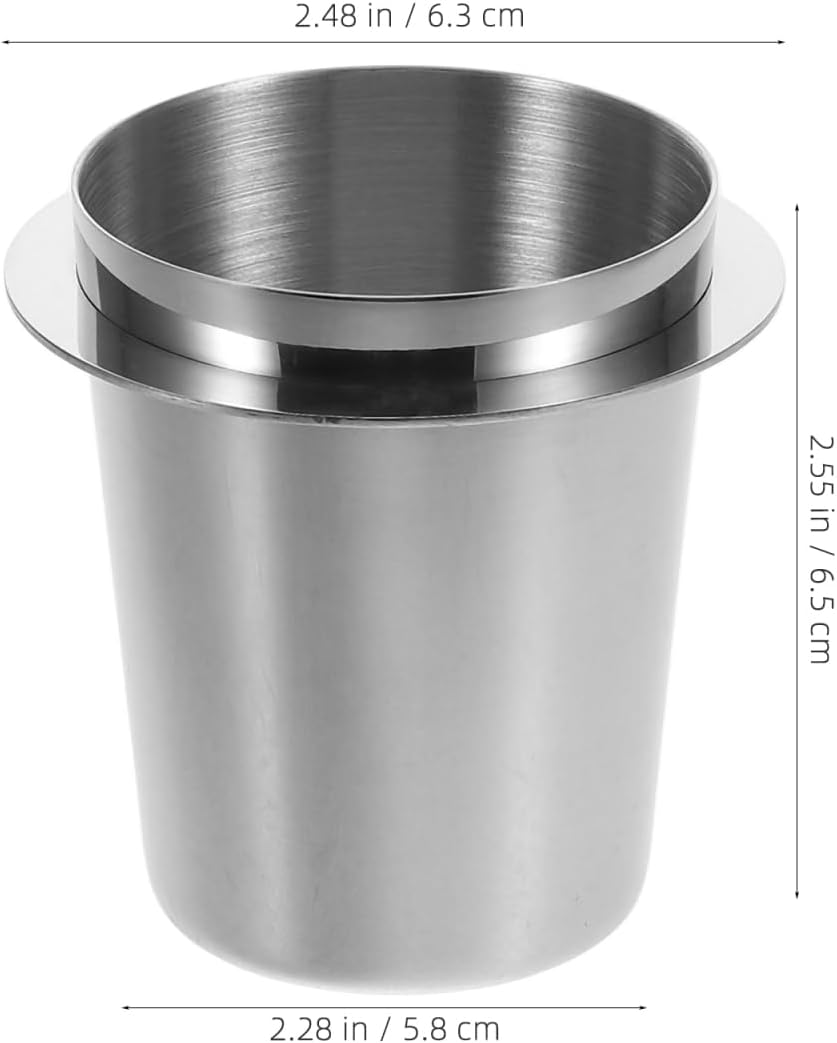 Cabilock Stainless Steel Coffee Dosing Cup, 53Mm Espresso Machine Powder Feeder, Universal Coffee Machine Handle Accessory for Home and Cafe, Simplifies Preparation - Silver image number 4