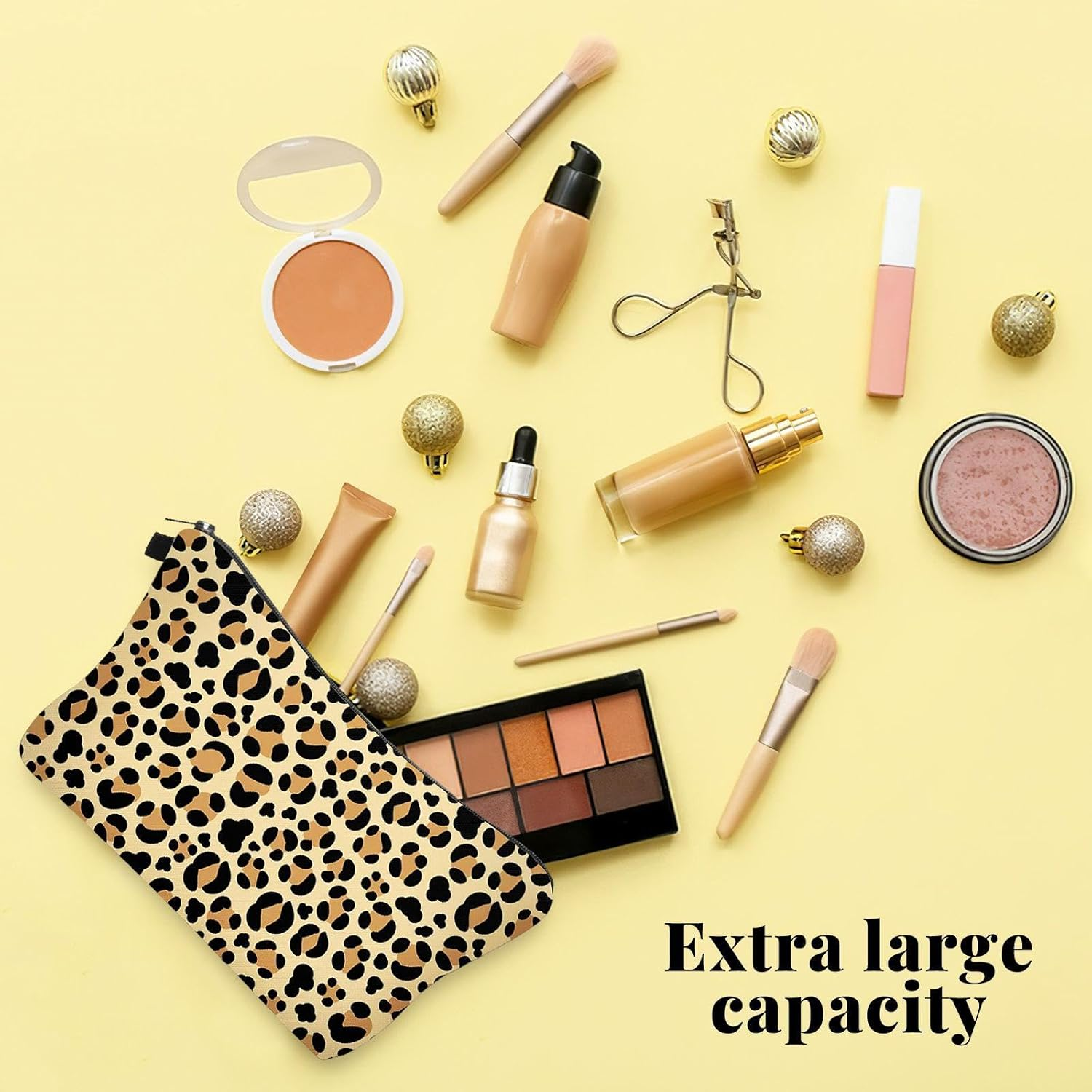 1 X Leopard Print Bag and 1 X Leopard Print, Retro Storage Bag, Large Capacity Storage, Travel Supplies. image number 2