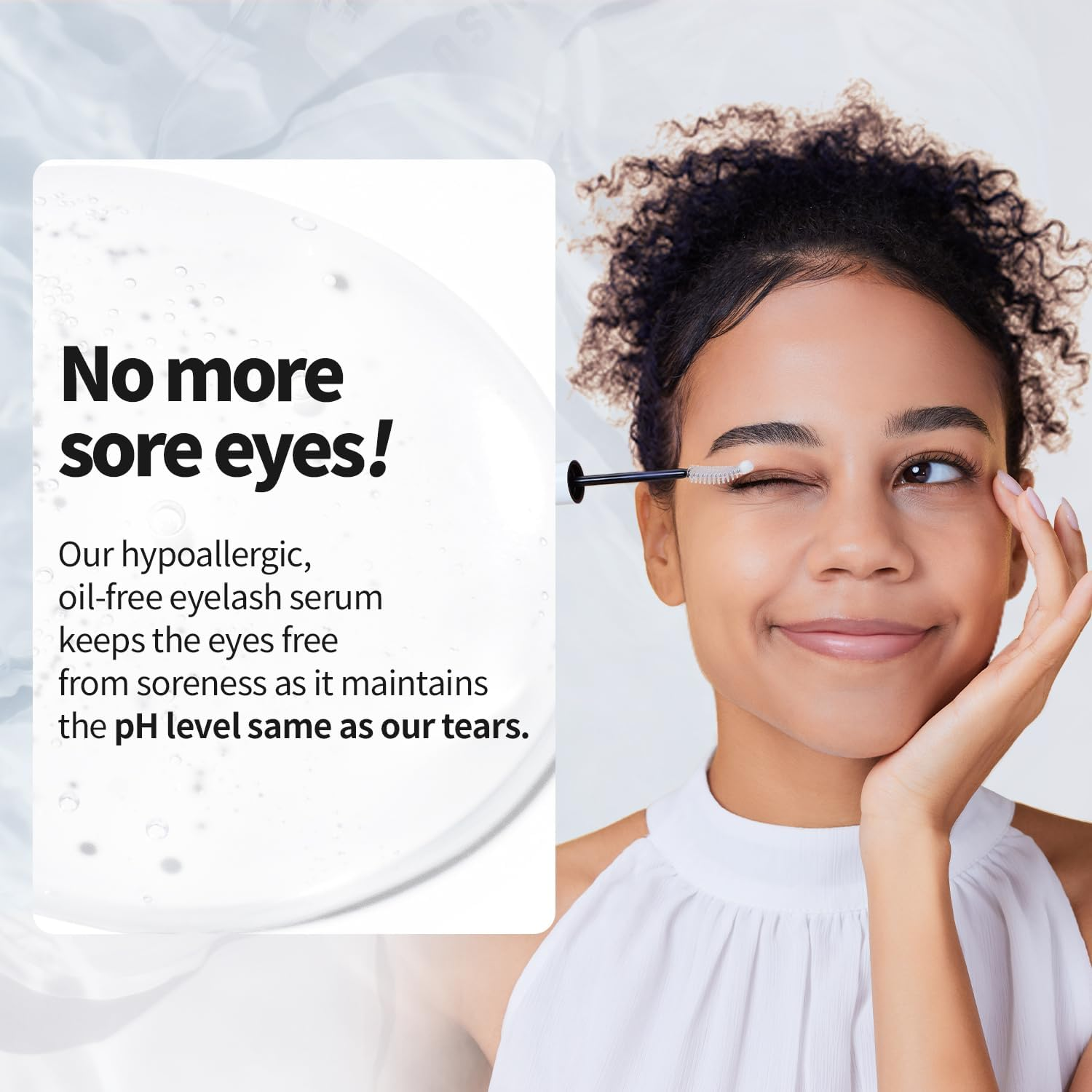 COSNORI Long Active Eyelash Serum - Korean Eyelash Boost Serum &ndash; Eyebrow Growth Enhancer for Longer and Thicker &ndash; Vegan, Irritation Free- Peptides, Hyaluronic Acid, 0.3 Fl.Oz. image number 2