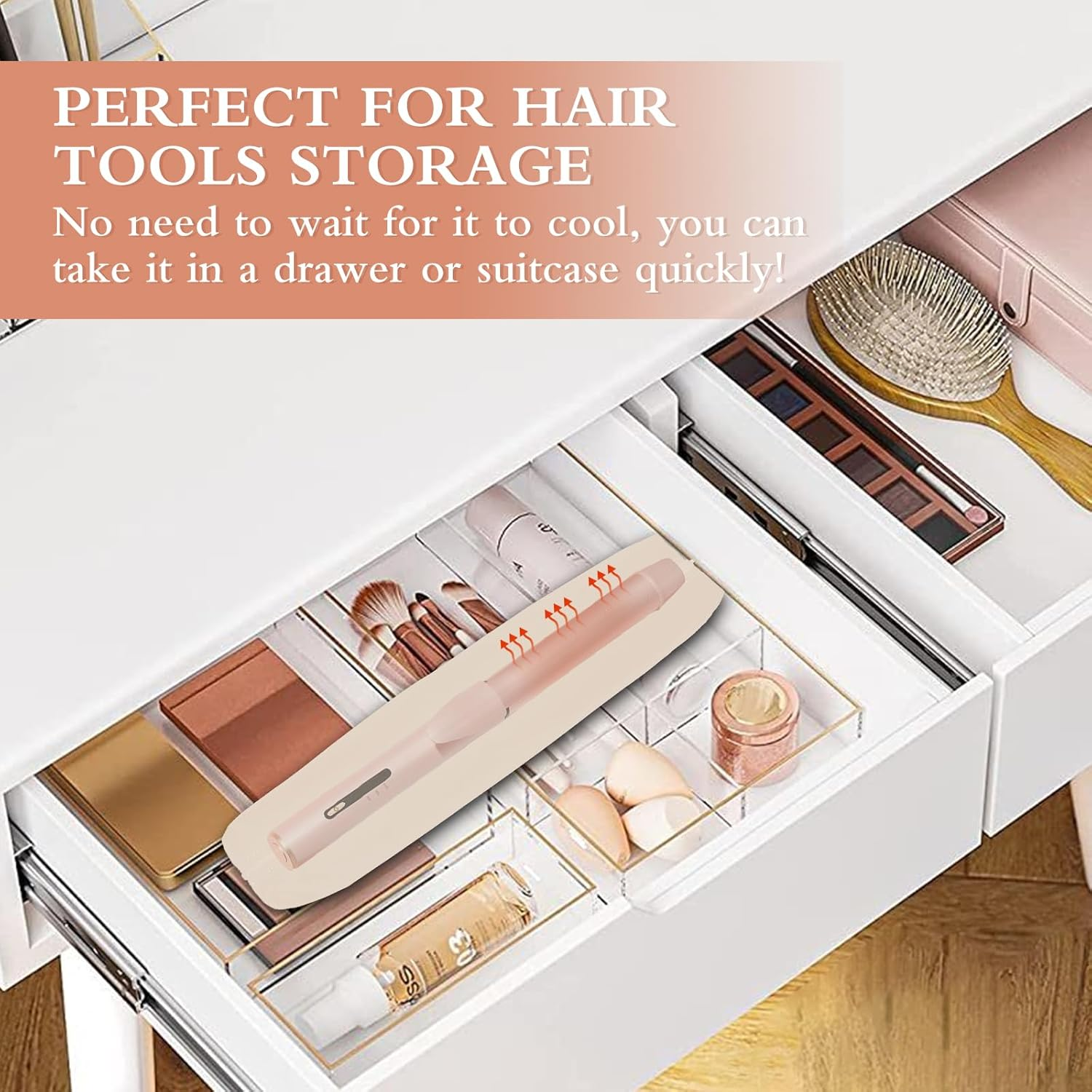 Suafrnut Professional Hot Hair Tools Organizer Bag Portable Travel Heat Resistant Storage Case Pouch for Curling Irons, Flat Irons, Hair Straightener and Styling Tools(17.7" X 3.2"X 3.2") image number 5