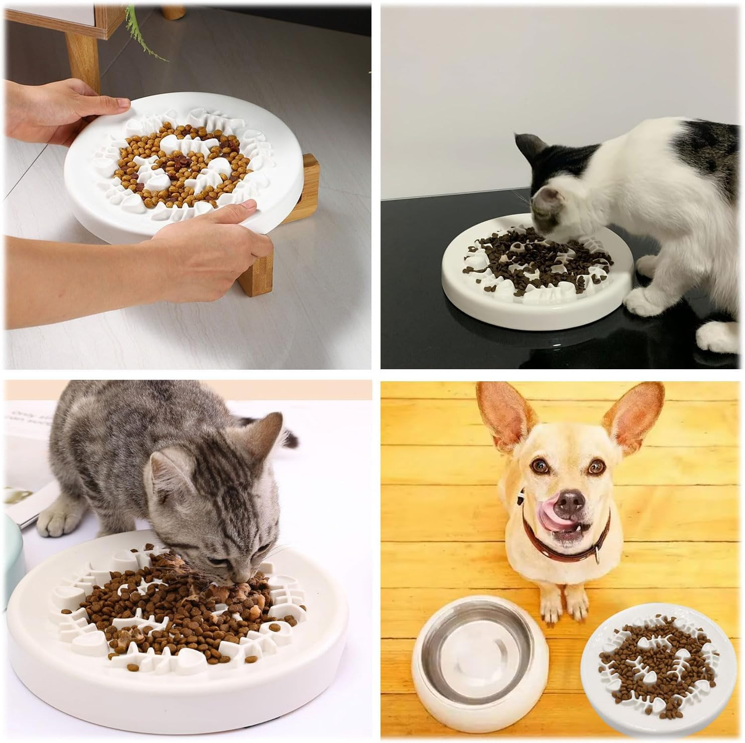 MINZHI Slow Feeder Small Dogs Non-Slip, anti Sling Cat Bowl, Slow Feeder Cat Non-Slip, Reduces Excessive Eating of Pets, Easy to Clean, Suitable for Cats and Dogs image number 3