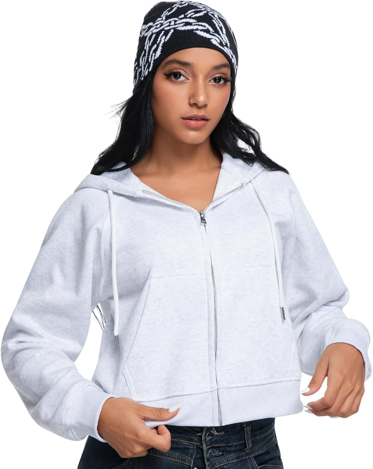 2THESTARS Y2K Beanie Hat for Men & Women Trendy Soft Stretchable Winter Cap, Chain Design Cold Knit Weather Accessory - Black, Black, Medium image number 4