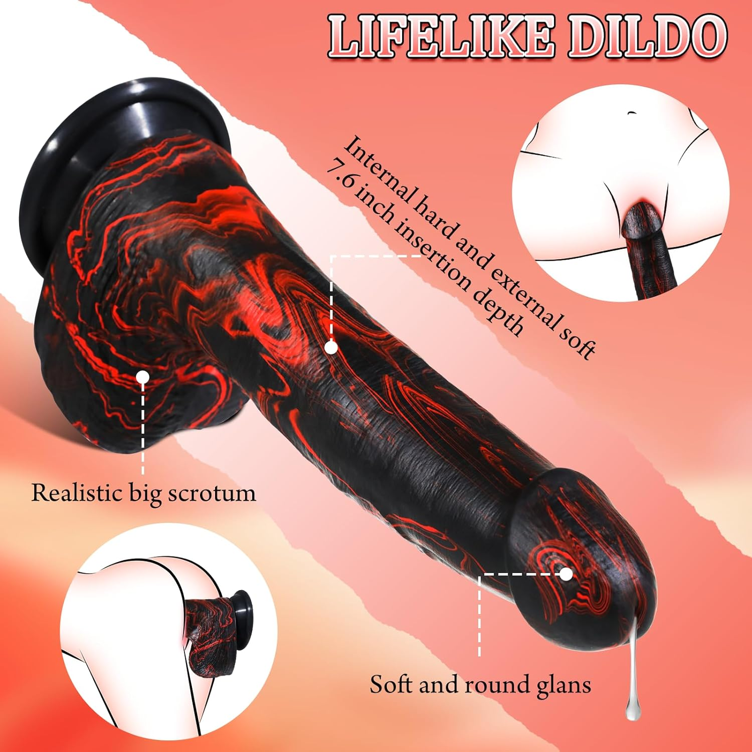 Realistic Trusting Dildo Sex Toys - 10&rdquo; Thick Dildos Vibrator with Thrusting Swinging & Vibrating for G Spot Vagina Anal Sex Stimulation, Fantasy Dildo Lifelike Penis Adult Toys & Games Women Couples