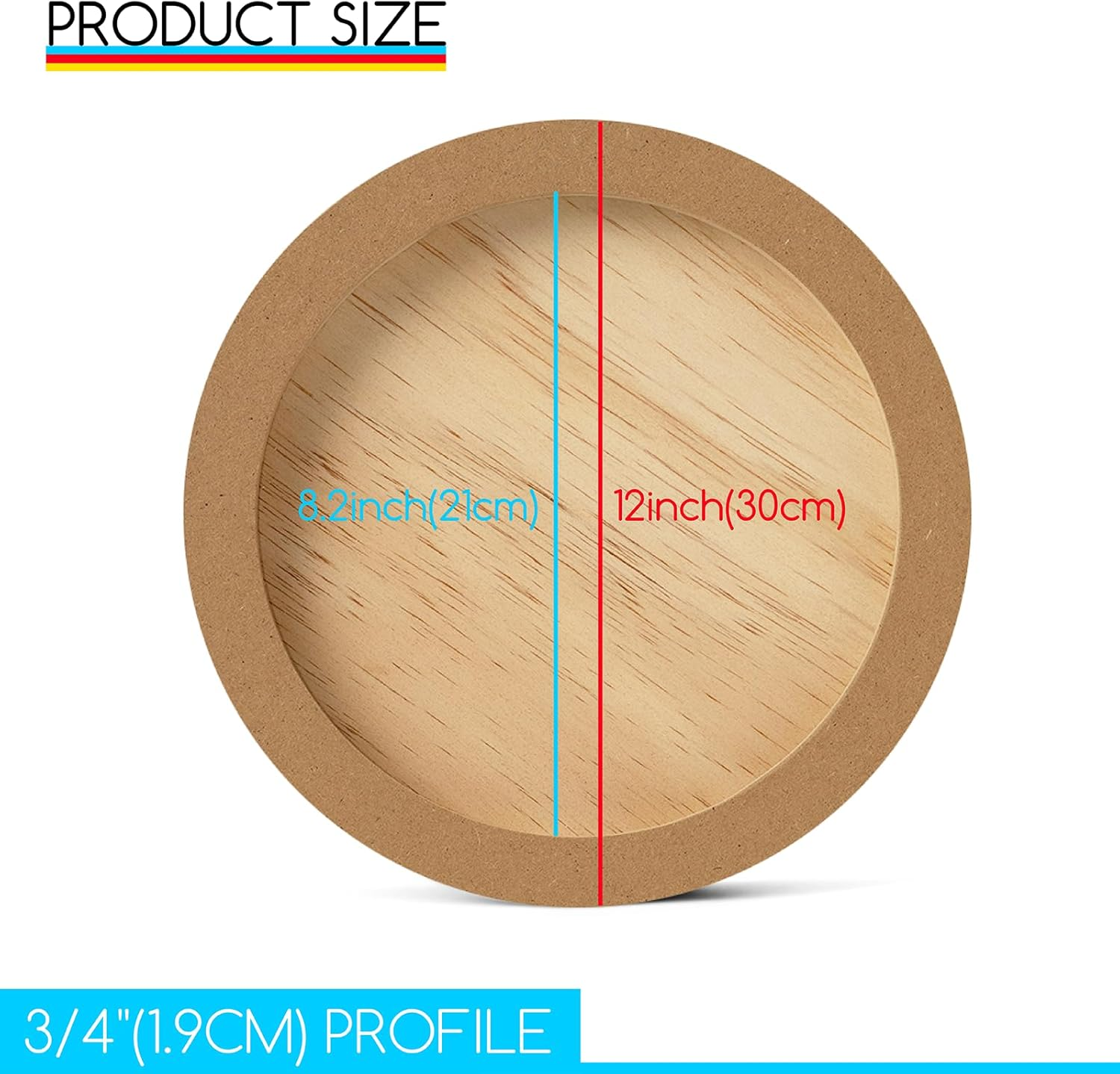 MEEDEN round Wood Canvas Panels: 3/4" Deep 12" Dia round Wooden Canvas Panel - Pack of 2 Cradled Wood Art Boards for Pouring Art, Crafts, Painting image number 1