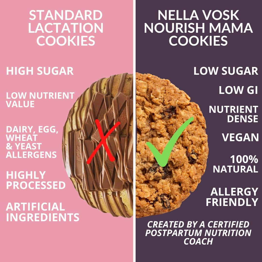 Nella Vosk Lactation Cookies &ndash; Vegan Breastfeeding Snacks for Lactation Support &ndash; Nourishing Biscuits for Breastfeeding Mums &ndash; Thoughtfully Crafted for Sensitive Tummies and Modern Family Wellness (Fennel & Fenugreek) image number 3