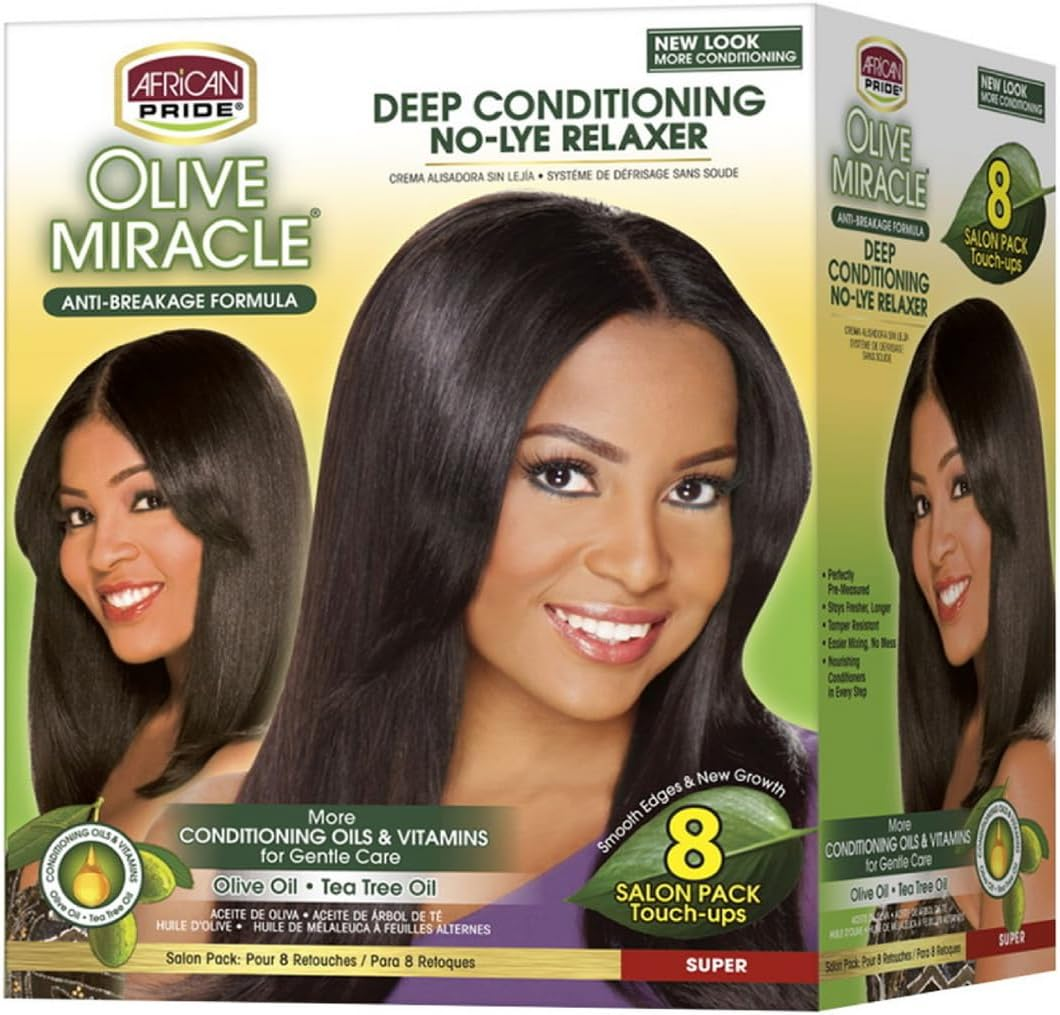 African Pride Olive Miracle 8 Touch up Relaxer Kit Super