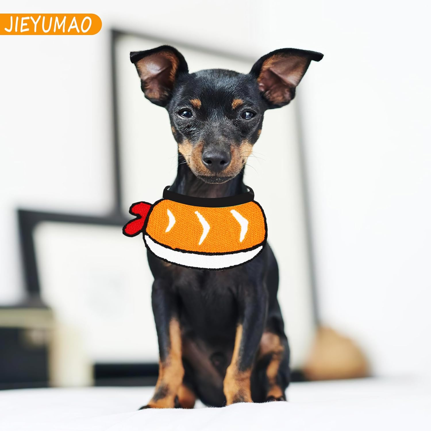 JIEYUMAO Dog Bandanas, 8 Pack Pet Neckerchief, 6 Styles Dog Kerchief with Bow Tie, Cute Triangle Dog Scarf Cat Bandana for Small Medium Dogs Cats Pet image number 1