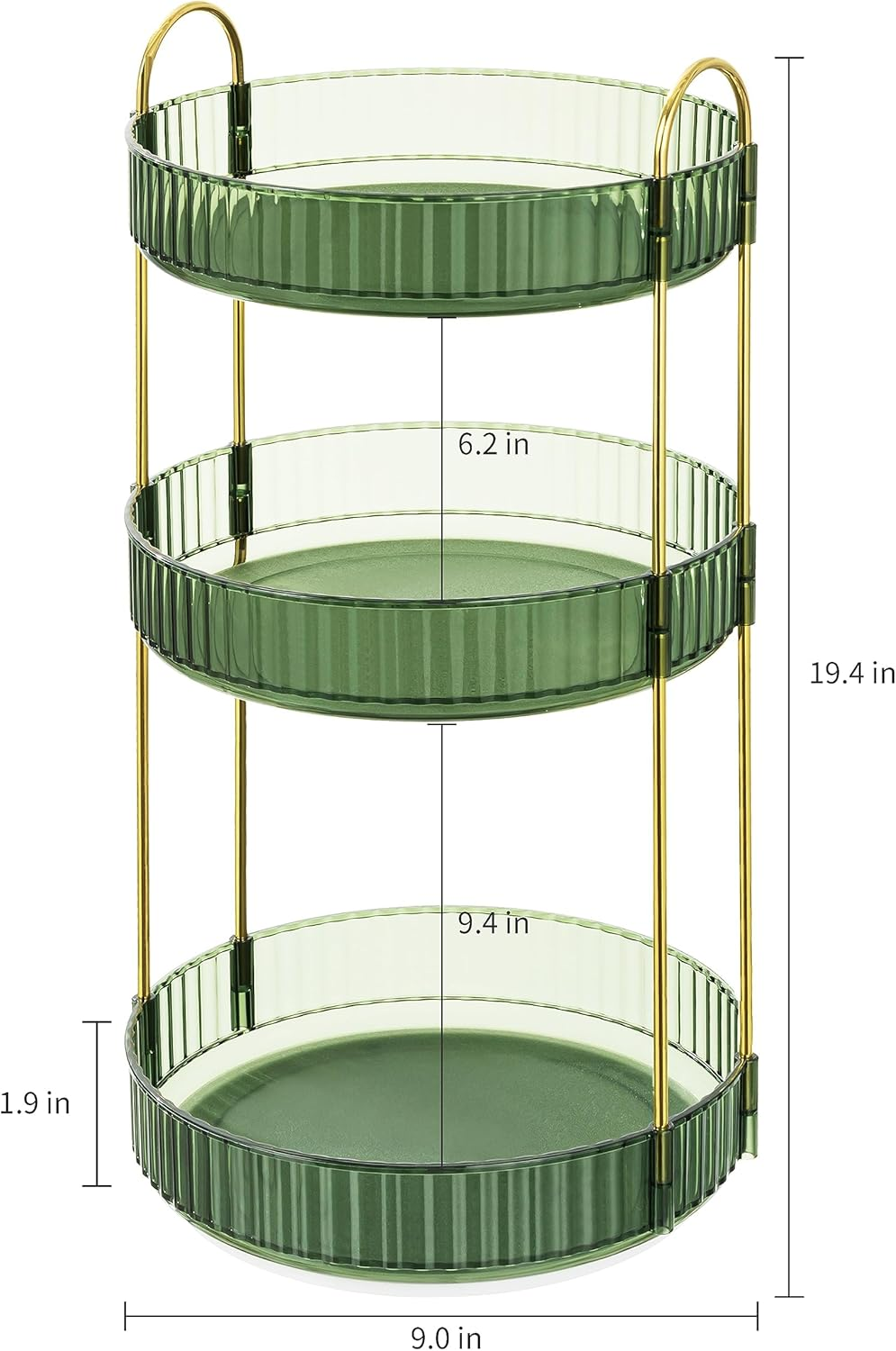 Makeup Organiser 360 Rotating,Spinning Skincare Cosmetic Organiser 3 Tier Large Beauty Spinny Make up Storage Organiser Shelf for Perfume, Jewellery, Brushes, Dresser, Vanity, Bedroom, Bathroom image number 5