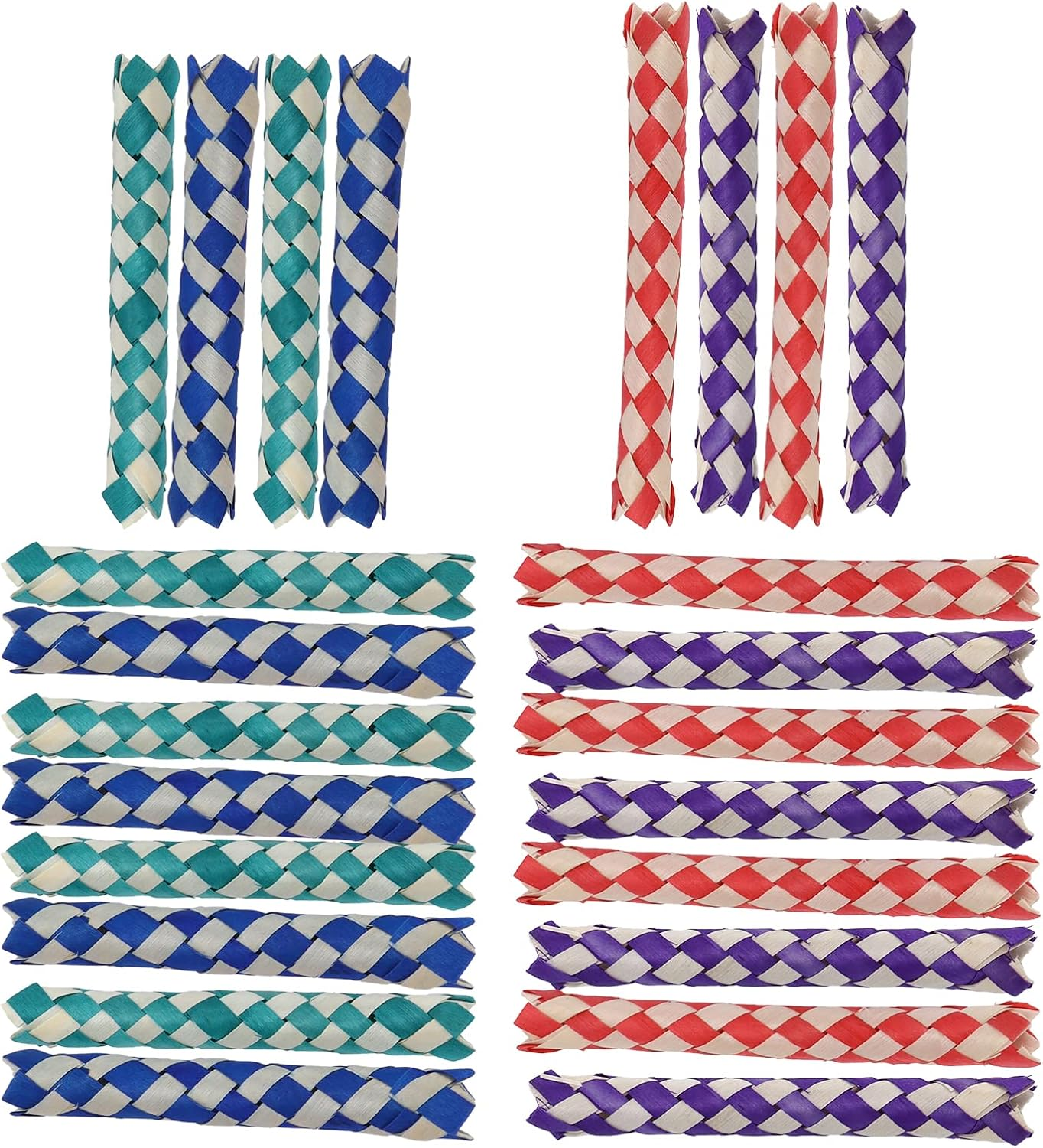 Domary 24Pcs Finger Traps Birds Parrots Chew Toy Chinese Bamboo DIY Kids Parties image number 3