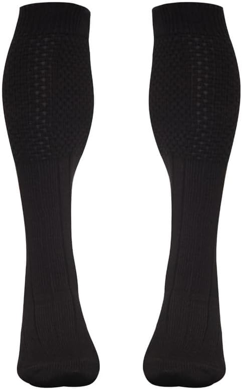 Scottish Highland Kilt Hose for Men, Ribbed Socks for USA Shoe Sizes, Wool Blend