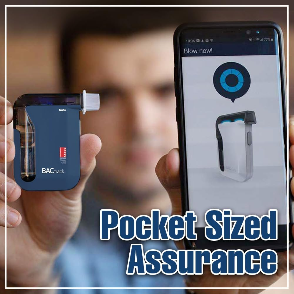 Bactrack Mobile Pro Gen2 Breathalyzer Australian Standard Smartphone Portable Breath Alcohol Tester Professional-Grade Bluetooth Breathalyser, Blue image number 4