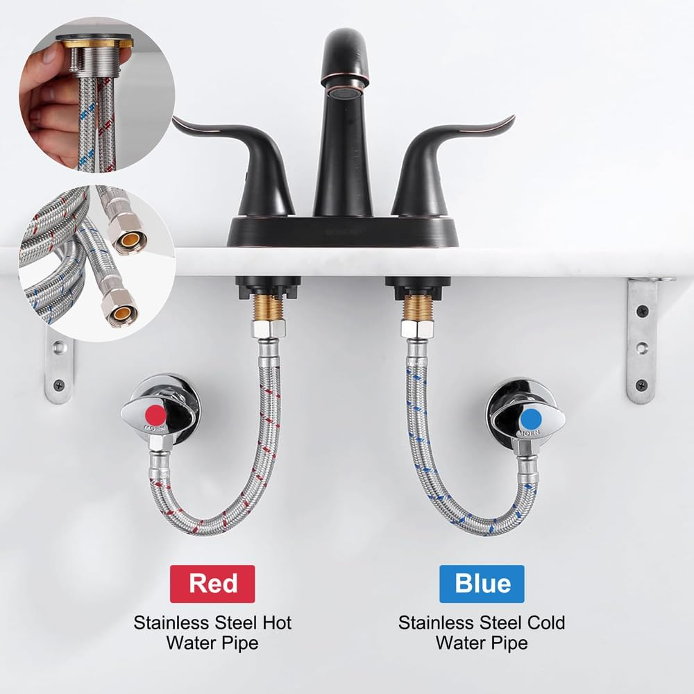 Pack of 2 80 Cm Tap Connection Hose G3/8 X M10, Hot and Cold Water Tap Connection Extension with Sealing Tape, Stainless Steel Braided Flexible Hose Fitting, Suitable for Kitchens and Bathrooms image number 6