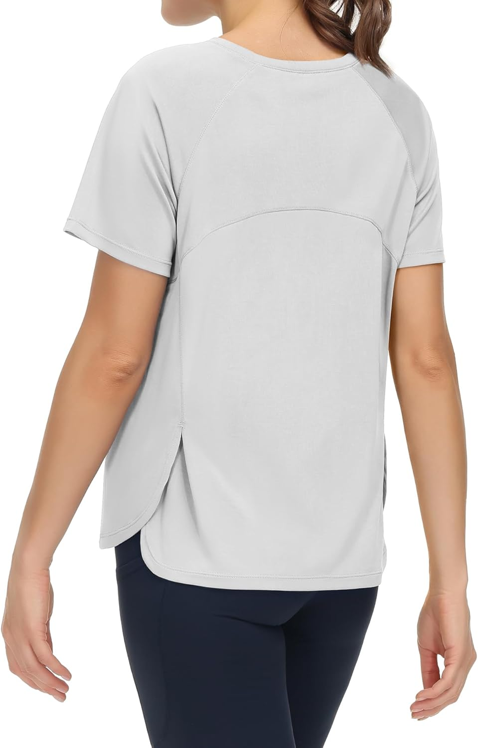 THE GYM PEOPLE Women'S Short Sleeve Workout Shirts Breathable Yoga T-Shirts with Side Slits Athletic Tee Tops