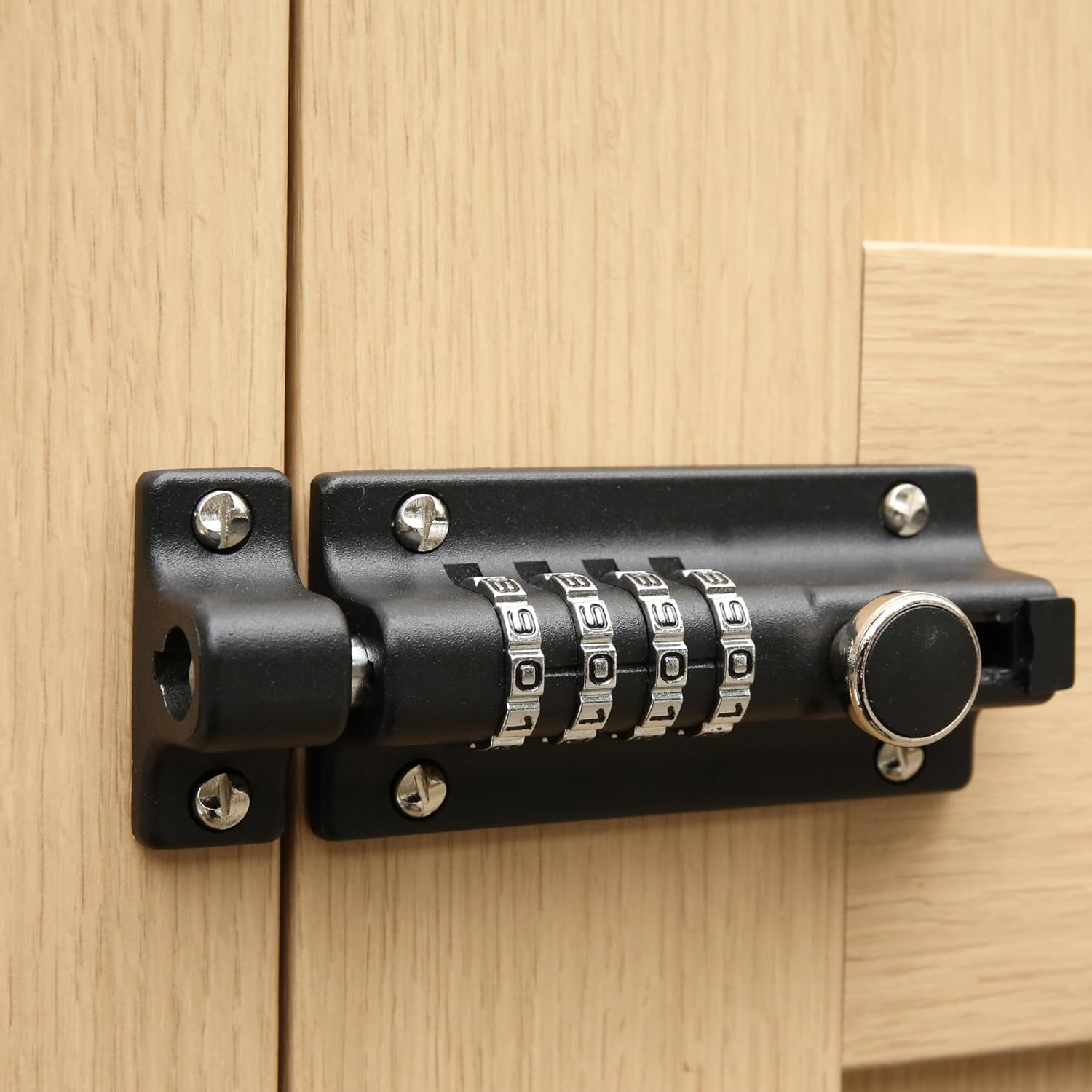 HASWARE Combination Locking Bolt, 4 Digit Combi Bolt Sliding Door Lock Resettable, Safety Slide Latch Lock with Password Setting, for Gate, Barns, Garages, Fences image number 2