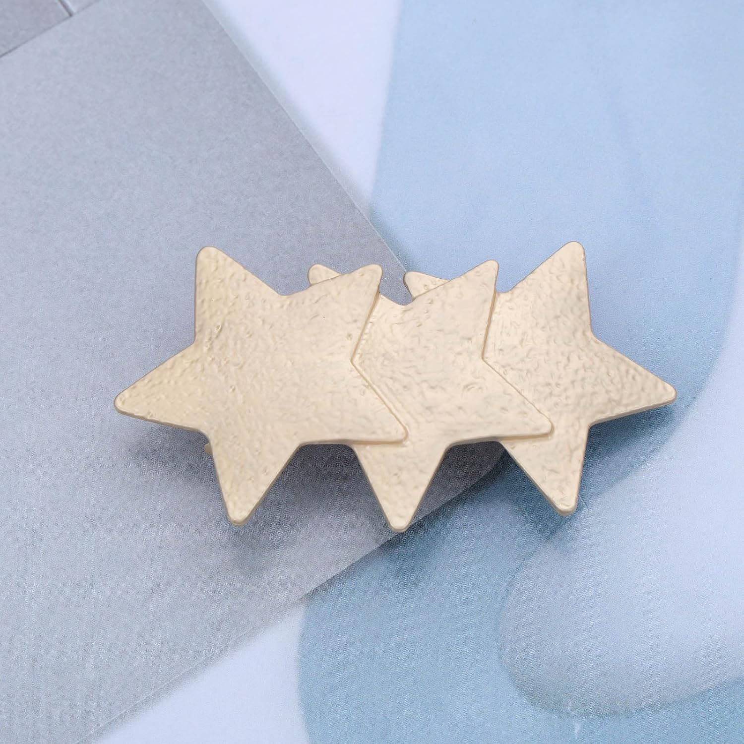 Enautoabs French Metal Hair Clip for Women Gold Star Hair Clip Headwear Large Star Geometric Hair Clips Star Shape Hair Clip Ponytail Holder Hair Clip Decorative image number 3