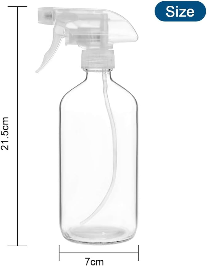 9-Pack Glass Spray Bottles, Empty Transparent Spray Bottles, Refillable, with Trigger Sprayer, Suitable for Cleaning Liquid, Essential Oil, Alcohol, Plant Watering Spray image number 4