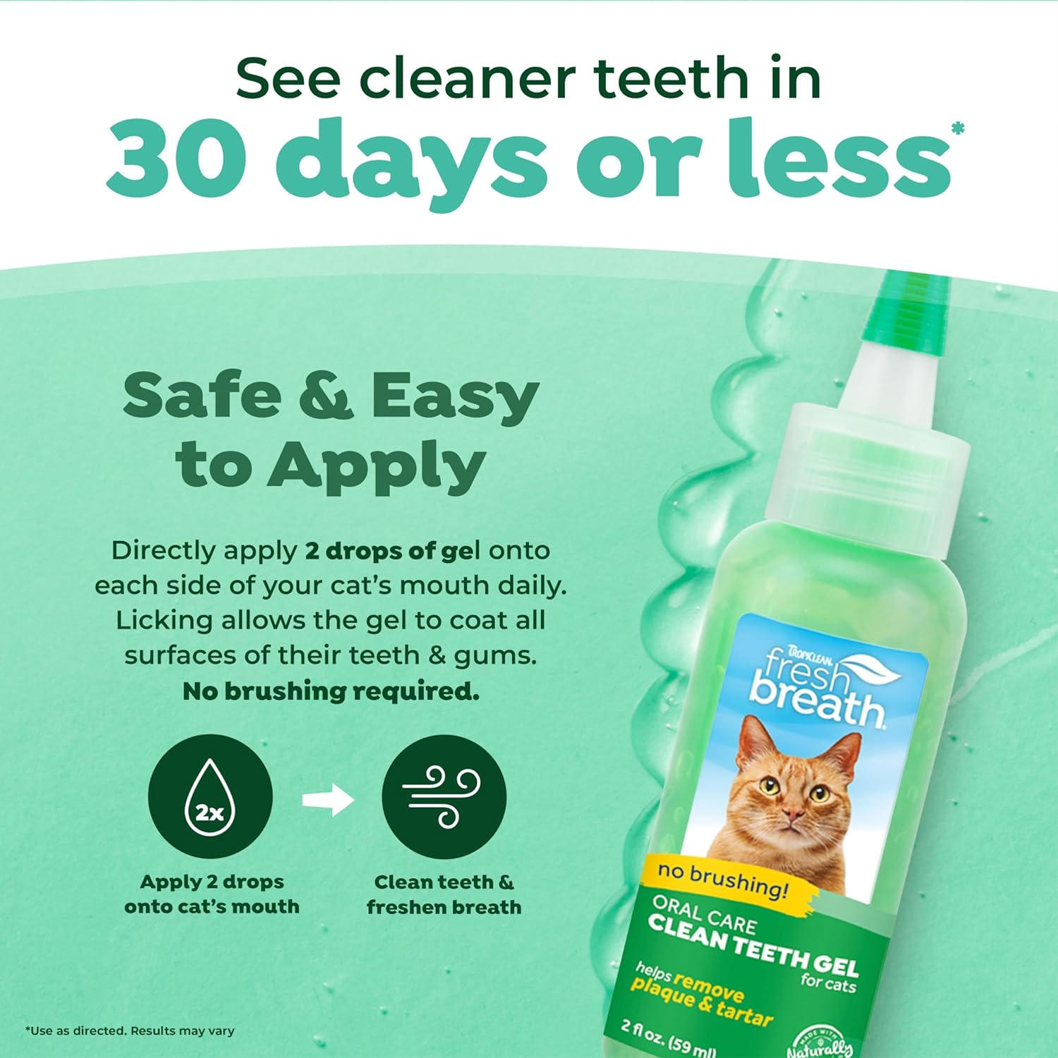Tropiclean Fresh Breath Teeth Cleaning Oral Care Cat Gel 59Ml image number 5