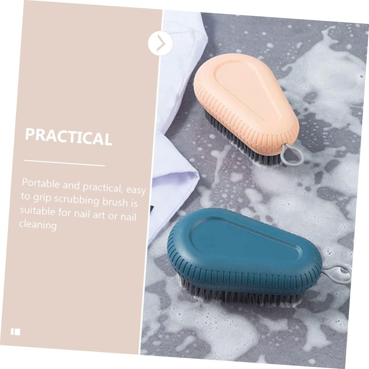 COMPUKAS 2Pcs Nail Dust Brush Soft Nail Brush for Hands and Feet Cleaning Reusable image number 4