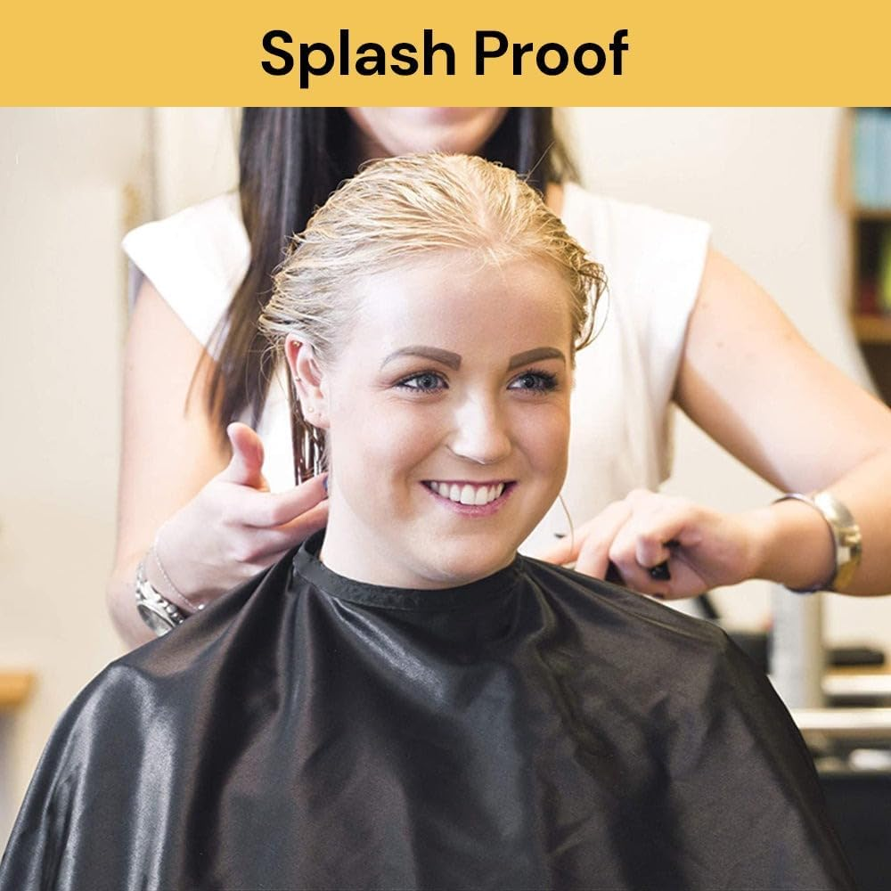 Spendeal Professional Salon Barber Cape for Men Women - Hairdressing Capes Waterproof Hair Cutting Cape with Adjustable Snap Closure, Salon Equipment for Hair Stylist and Home Use 128 * 84 Cm, Black image number 2