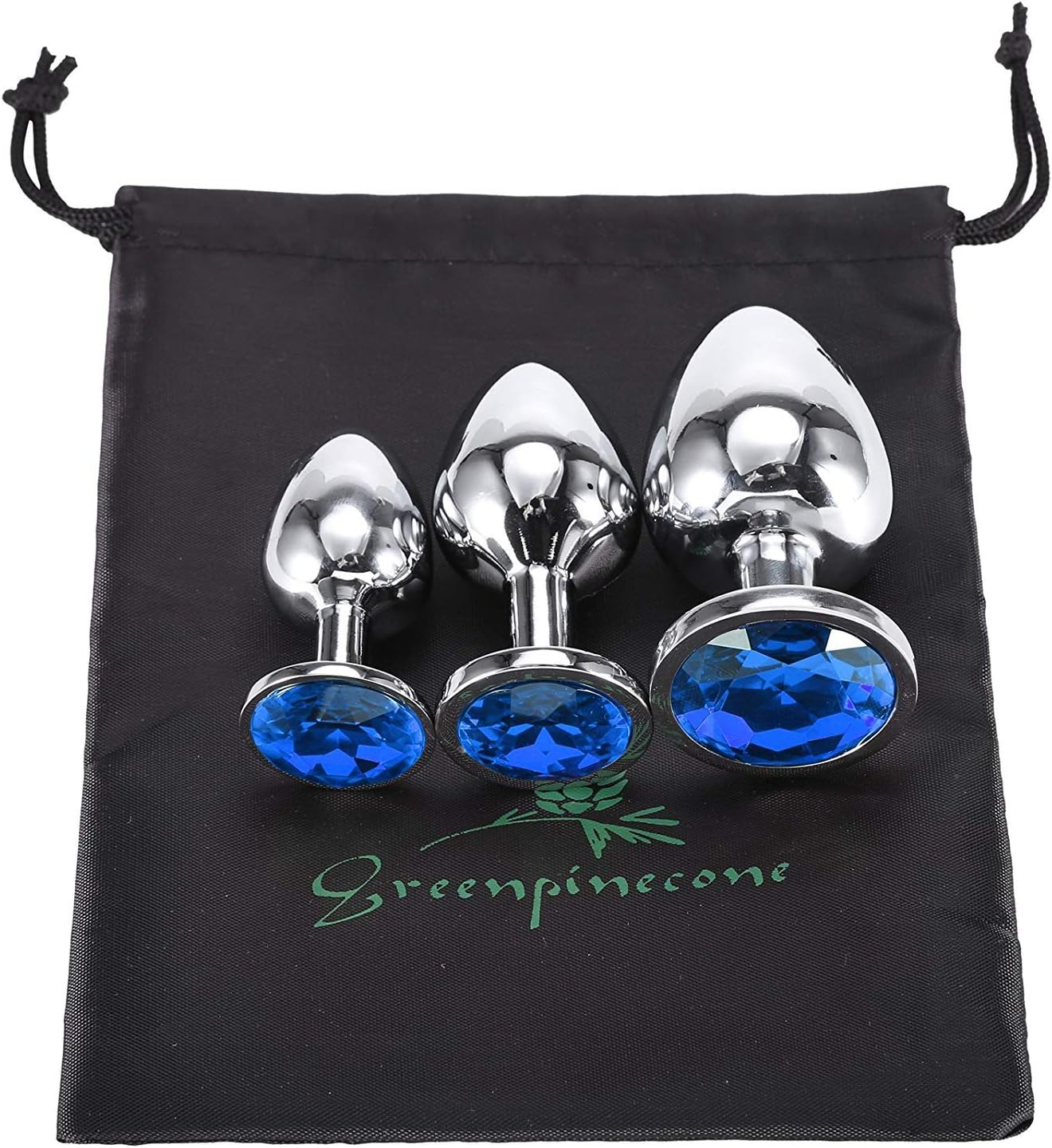 Anal Butt Plug, Greenpinecone Small + Medium + Big Set Fetish Stainless Steel Anal Butt Plug Anal Plug Hook with Crystal Diamond Beginner 27Mm-33Mm-41Mm Anal Stimulation Toy for Unisex Masturbation image number 6