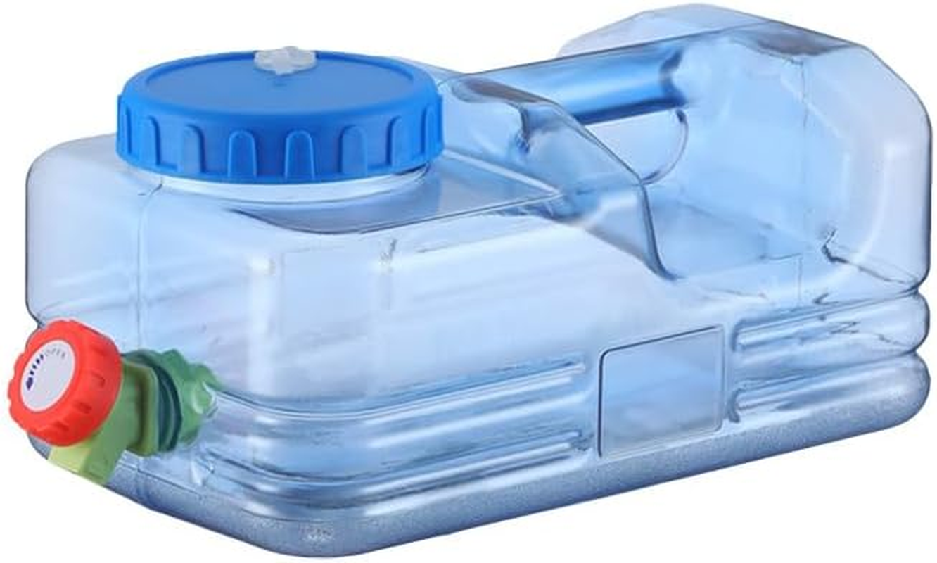 AIMALL 2.64 & 1.32 Gallon Low Flat PC Water Storage Buckets with Tap, Ergonomic Handle, Wide Mouth, for Outdoor Camping Self-Driving Travel Tea Set Drinking Use &ndash; Blue image number 6