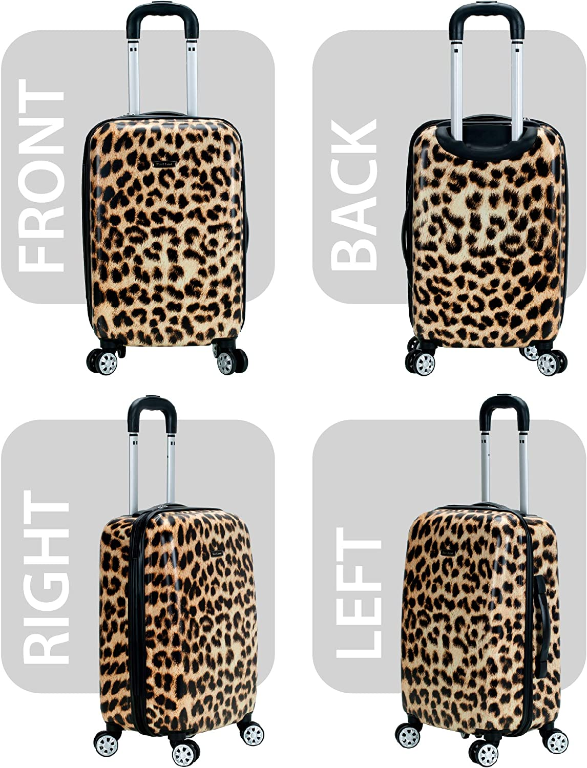 Rockland Luggage 3 Piece Upright Set, Leopard, Medium image number 6