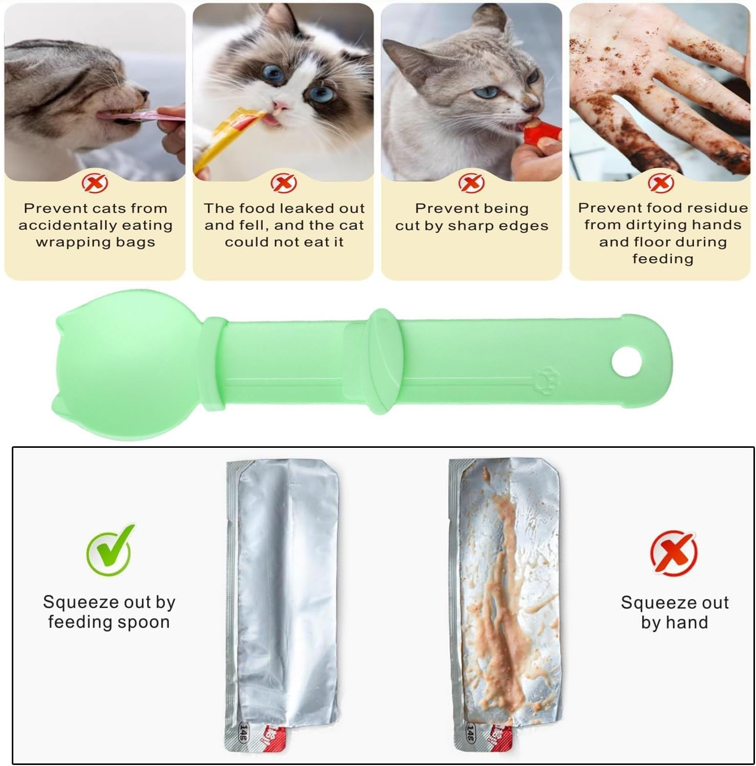 3-In-1 Cat Feeder - Multi-Functional Spoon & Strip Feeder for Wet Food & Liquid Snacks