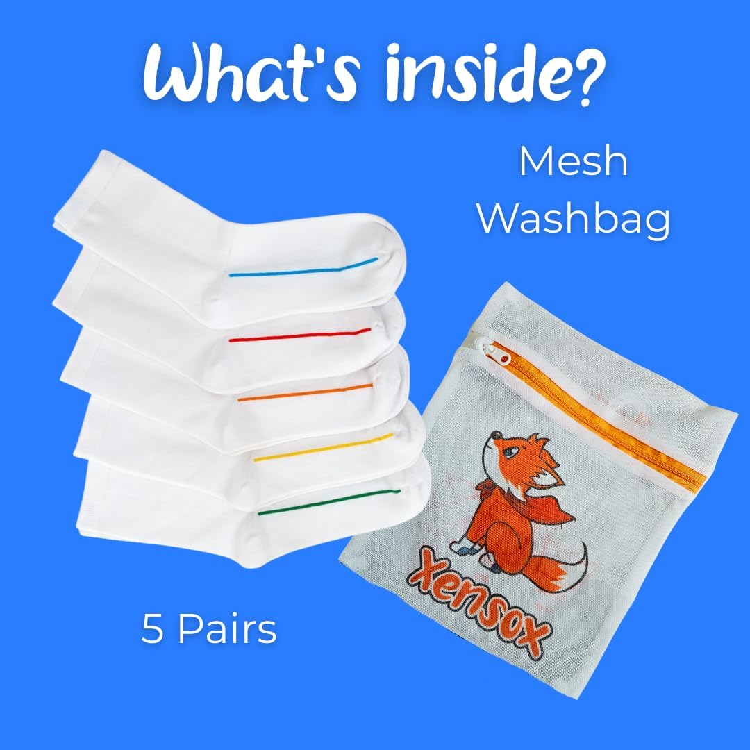 Classic Socks &ndash; Bamboo, Seamless Feel (Pack of 5) for Kids with Guiding Line image number 6