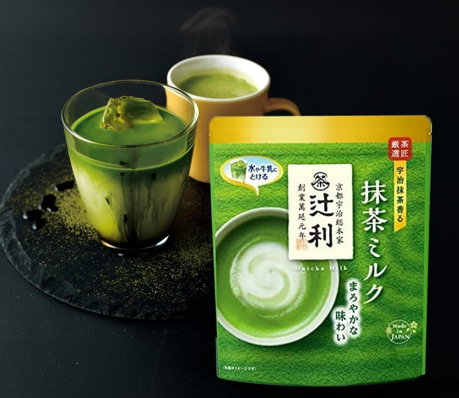 Tsujiri Matcha Green Tea Milk Powder, 190G, Japanese Uji Mild Latte Mix image number 2