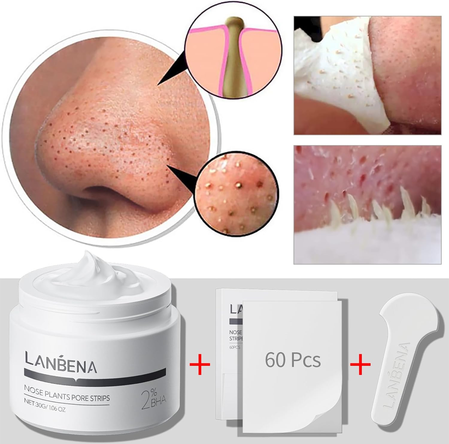 LANBENA Pore Strips, Deep Cleansing Nose Strips, Blackhead Remover for Face, Nose, Black Head Remover, 10-15 Minutes Leaving Your Skin Fresh and Clean image number 3