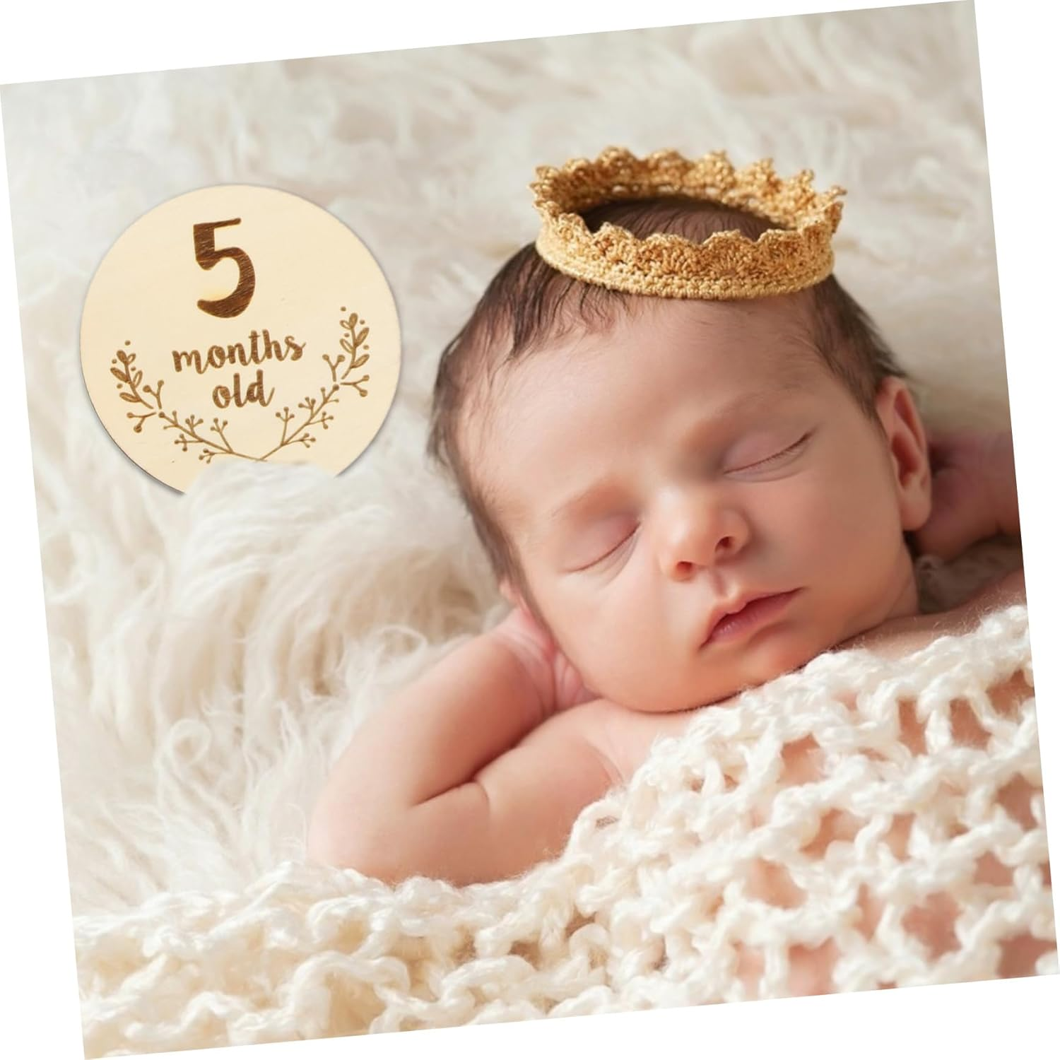 Abaodam 6Pcs Double Sided Milestone Cards Photography Props for Newborn Growth Commemoration Creative Monthly Photo Markers Shower Gift image number 2