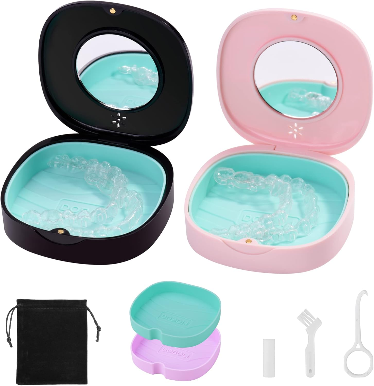 Doboli Slim Aligner Case with Vent Holes, Compatible with Invisalign, Night Guards, Mouth Guards, Retainer Case
