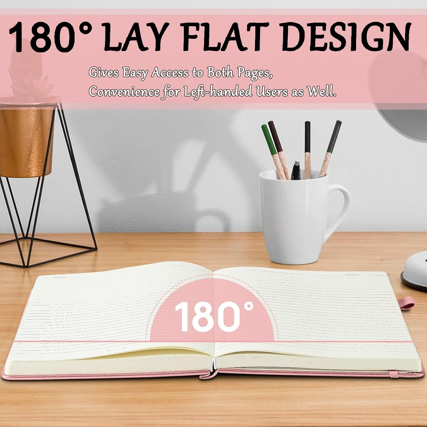 Lined Journal Notebook for Women Men, A5 192Pages College Ruled Leather Hardcover Notebook with Pen Loop for Journaling Writing, Blue - Green image number 2