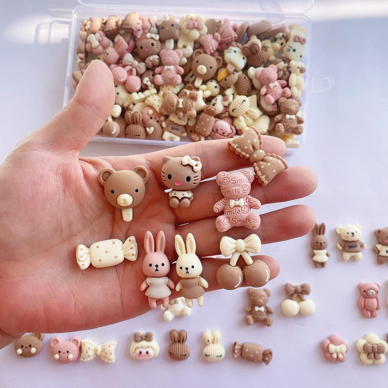 100Pcs Slime Charms Cute Set, Bulk Mixed Resin Charms Set Ornament Scrapbooking image number 2