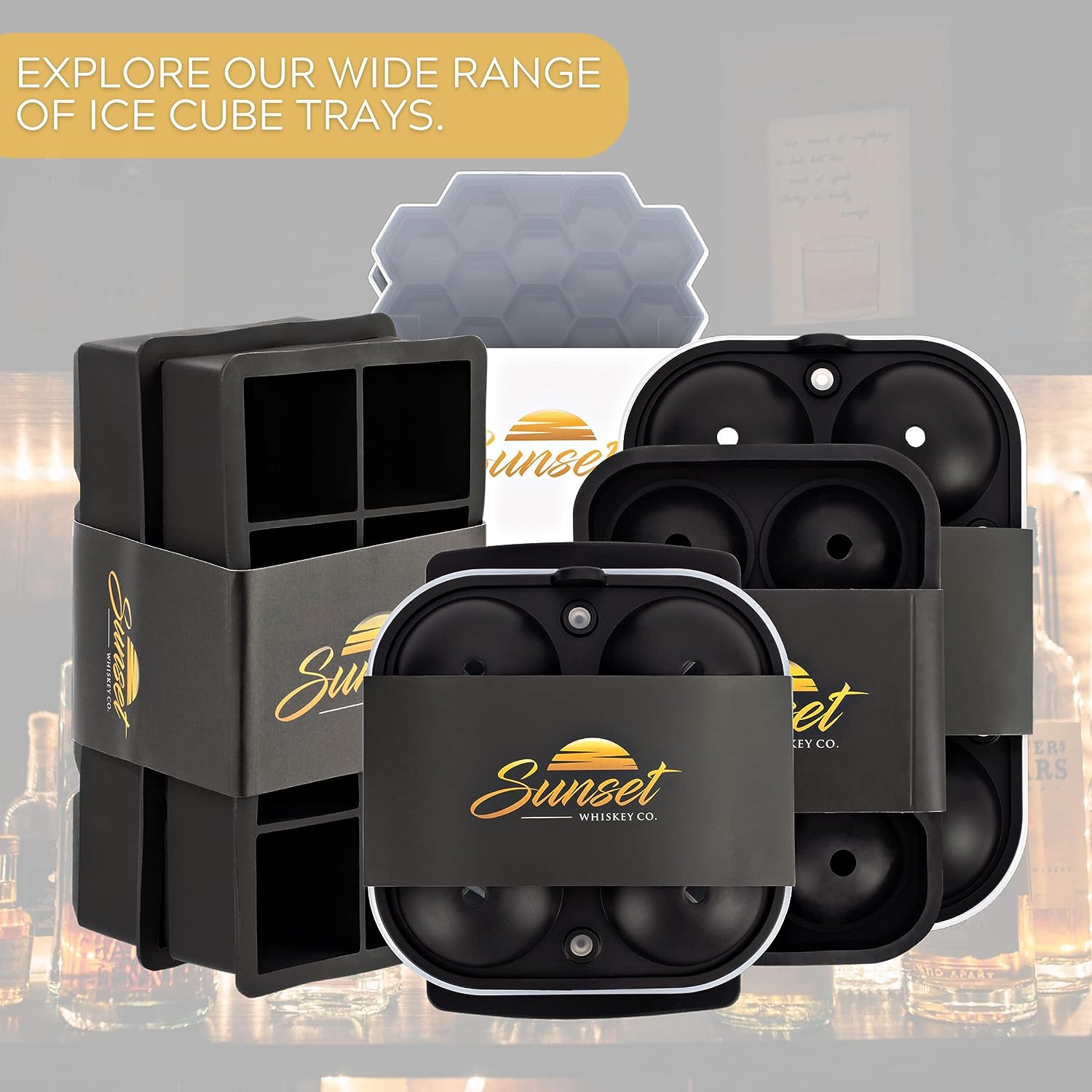 Sunset Clear Ice Ball Maker - Crystal Clear Whiskey Ice Ball Mold Large 5 Cm | Slow Melting Whiskey Ice Mold with Storage Bag | Clear Ice Ball Maker Mold | Whisky Sphere Ice Cube Mold | Ice Molder image number 4