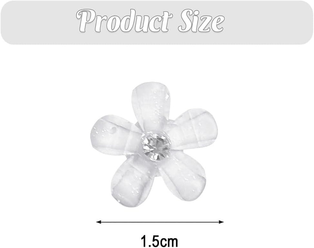 CUEMOON 10 Pieces Mini Hair Clips Hair Clips with Cute Rhinestones Elegant Flowers for Women image number 4