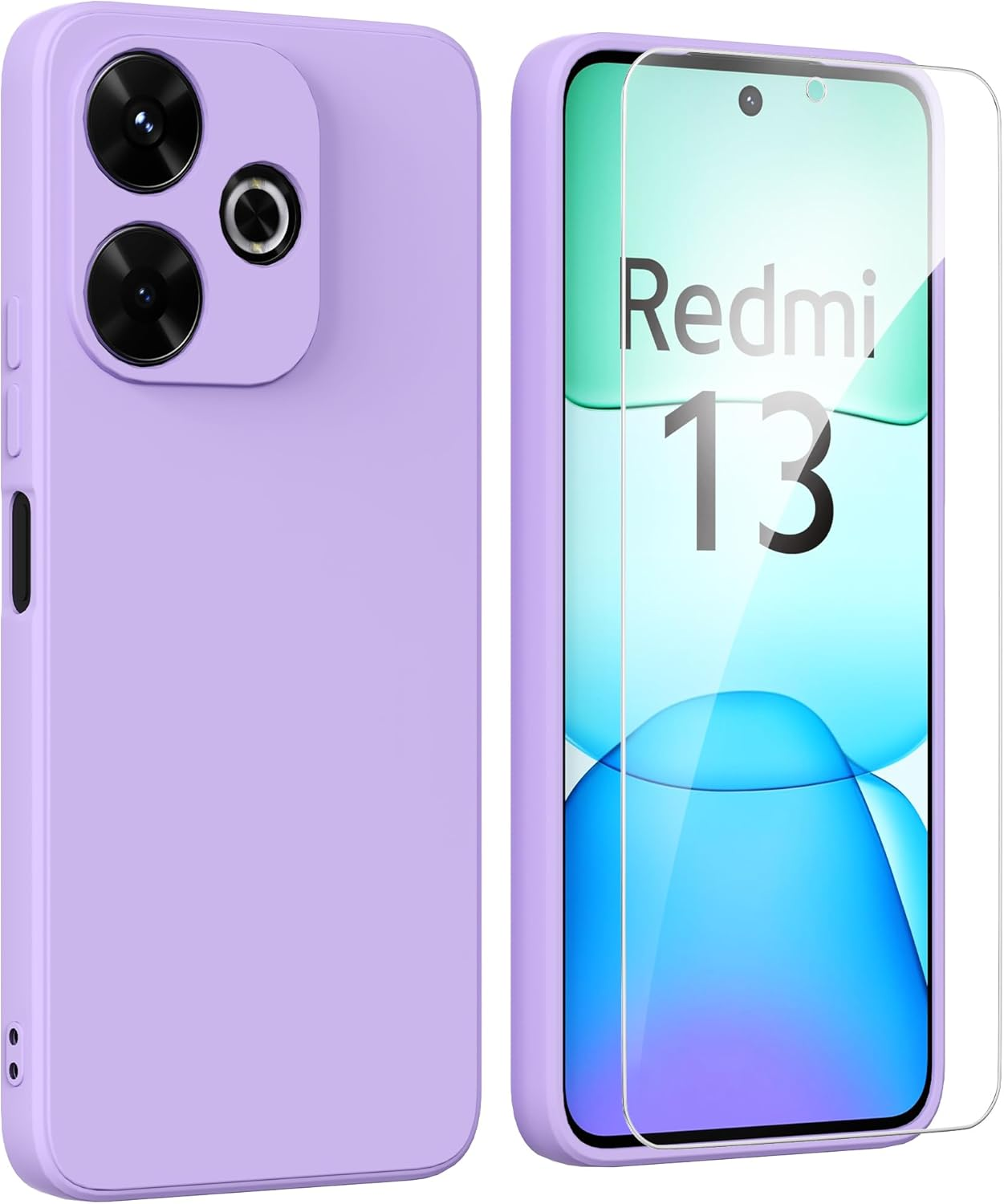 ARRYNN Case for Xiaomi Redmi 15 4G / 5G (6.9 Inch) + Protective Film, Mobile Phone Case Liquid Silicone Soft TPU Shockproof Case Cover Protective Case - Green