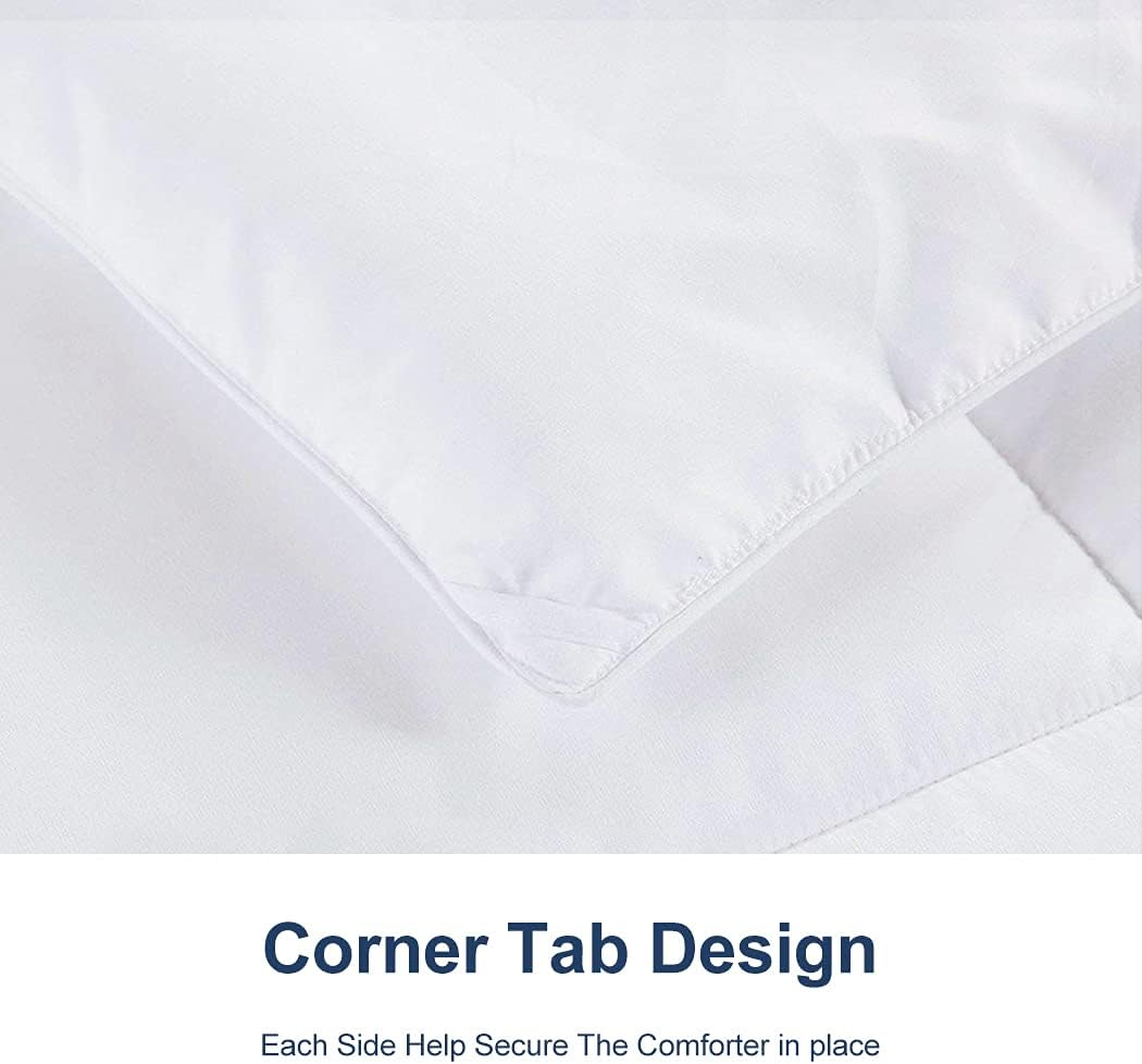 ACCURATEX Queen Quilt-400Gsm Fluffy down Alternative Filling Hotel Collection Comforter for Queen Bed,Lightweight Soft All Season Duvet Insert with Corner Tabs - Machine Washable,White,210X210 image number 4