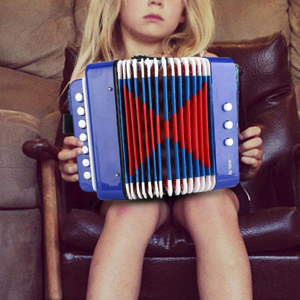 Mini Accordian, Kids Piano Percussion Accordion Musical Toy, Eco-Friendly Blue Lightweight 7-Key for Kids Beginners image number 4