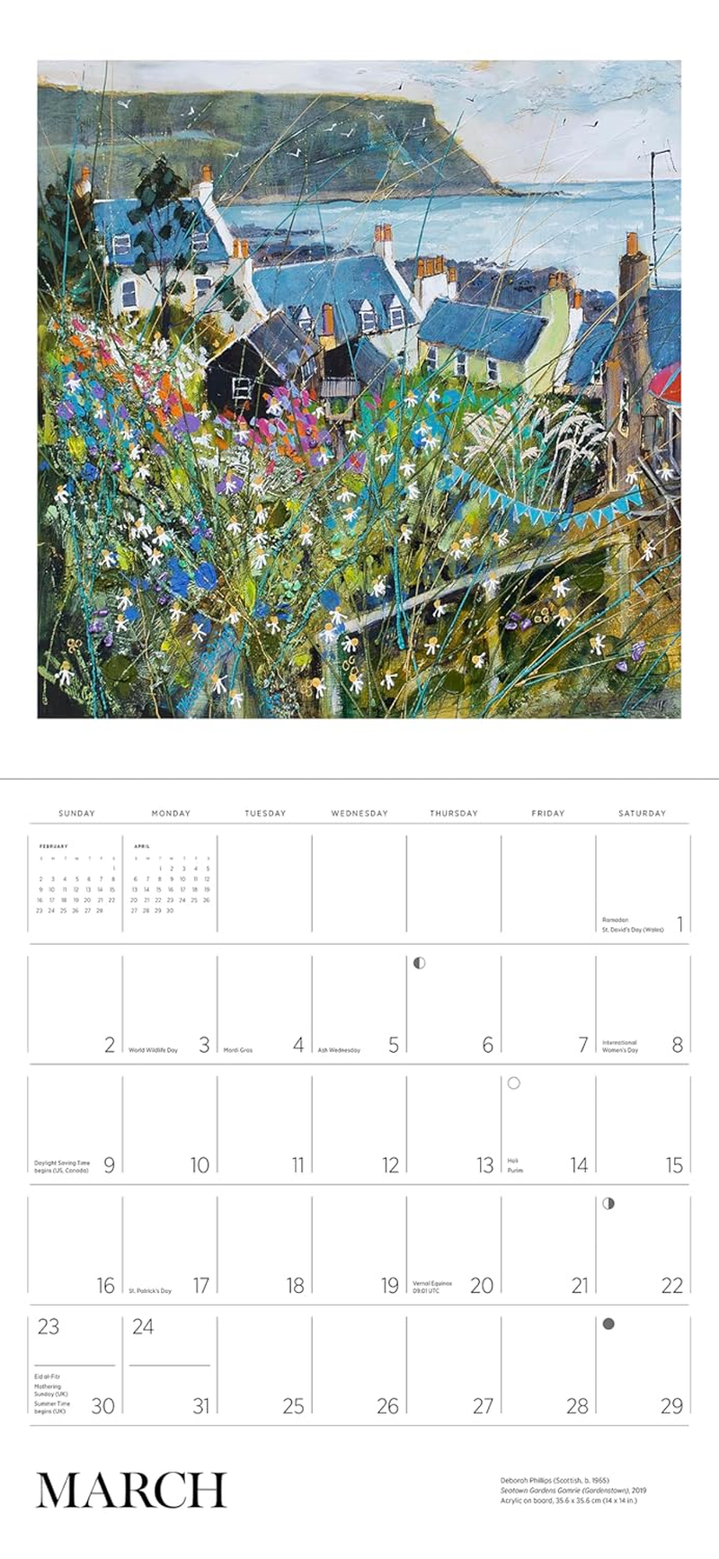 2025 Scotland: the Art of Deborah Phillips Wall Calendar image number 1
