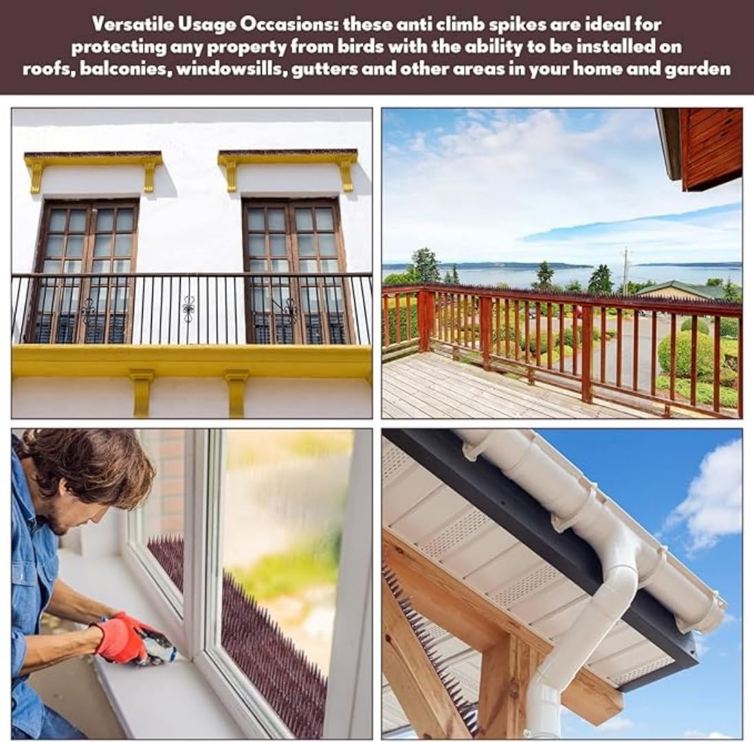 Animal Deterrent Spikes, 20 Pack, Brown, Outdoor Bird and Pest Control ﻿ image number 4