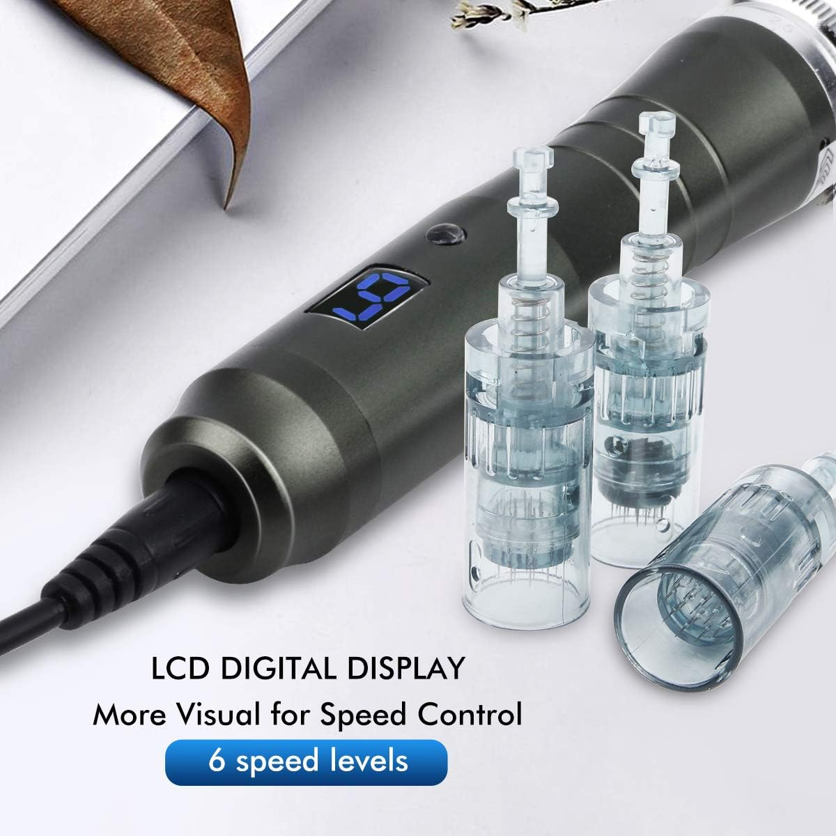 Dermapen Ultima M8 Microneedling, Dermapen Electric Pen Wireless M8 Micro Needle with 36PIN X1, 11PIN X1 and Nano round X1 Needles & Storage Box for Wrinkles, Strips, Nardes and Hair Loss image number 5