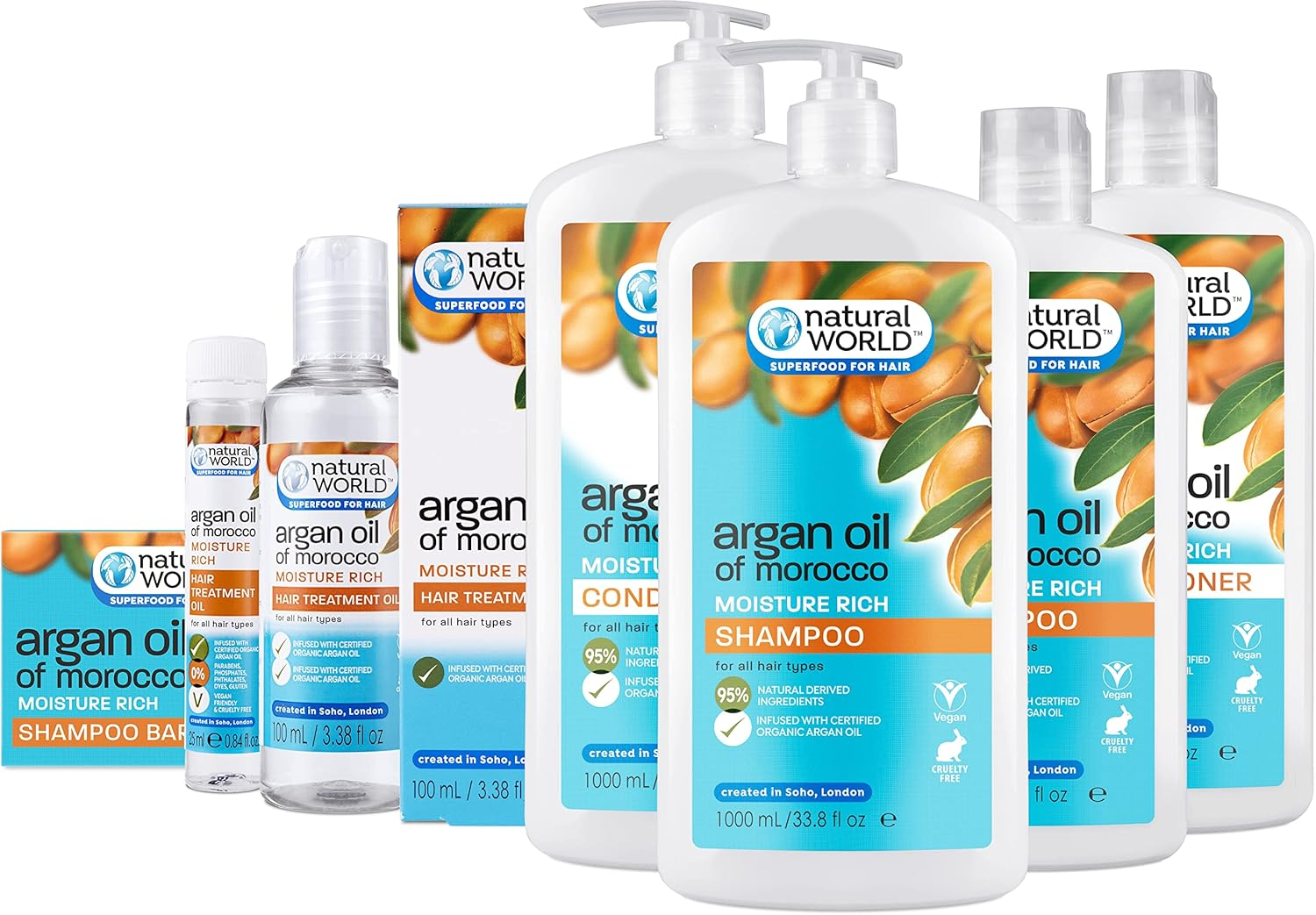 Natural World Argan Oil of Morocco Moisture Rich Hair Treatment Oil (100Ml) - for All Hair Types. Infused with Certified Organic Argan Oil. Cruelty Free & Vegan Friendly. Superfood for Hair image number 6