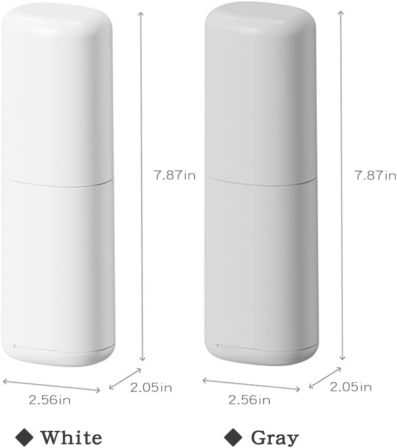 Toothbrush Travel Case, Portable Tooth Brush Holder and Toothpaste Case, Plastic Travel Toothbrush Cup with Cover, Compact Storage Container for School Camping Business Trip Bathroom (White) image number 4