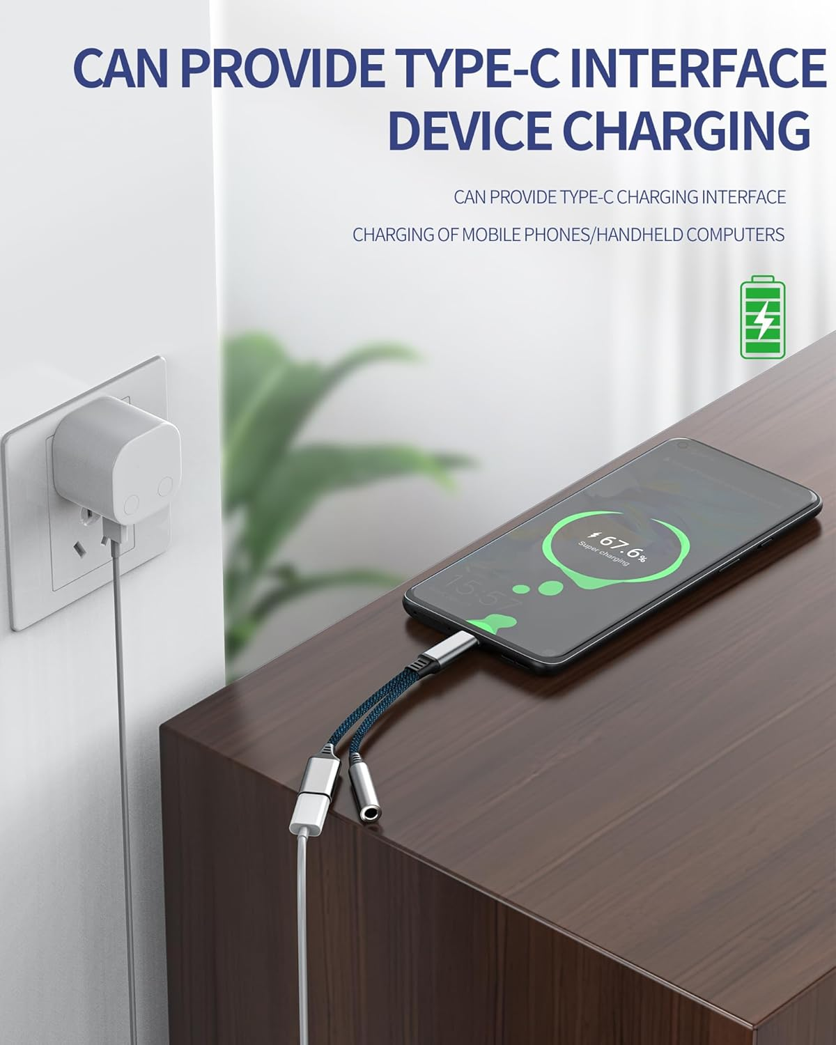 USB C to 3.5Mm Audio Charging Port Adapter(2In1)For Iphone 16 15 Headphone Jack Splitter for Ipad DAC AUX Stereo Earphone Cable for Apple Type C Charger Compatible with Samsung S24 S23 Car Accessories image number 3