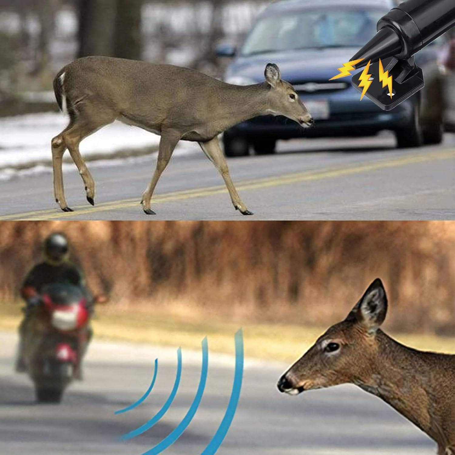 Pack of 6 Car Deer Warning, Ultrasonic Wildlife Warning, Stag Whistle Ultrasonic, Deer Whistle Warning, for Cars, Vehicles, Motorcycles image number 1